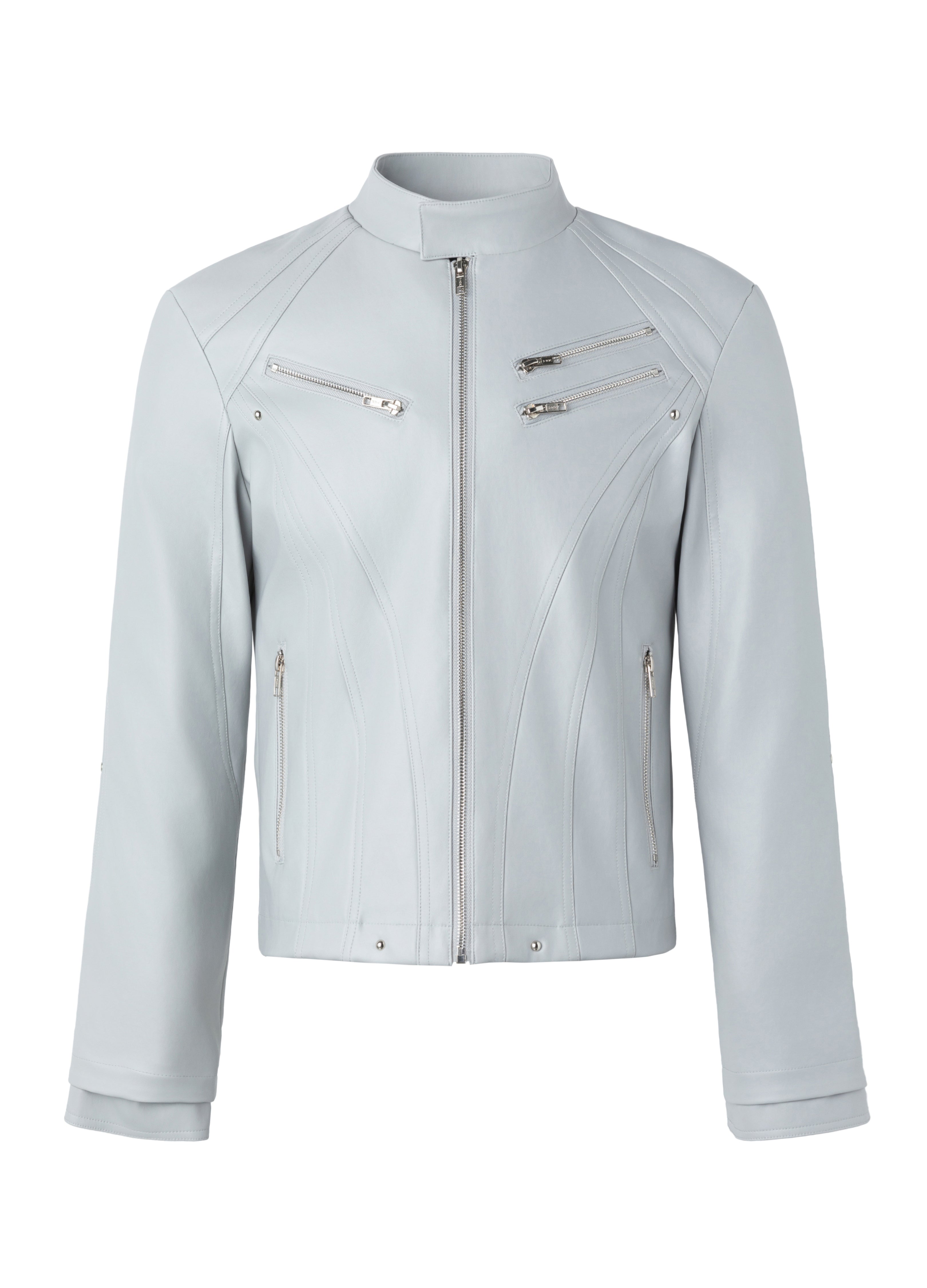 26SS SHARP ZIP LEATHER JACKET