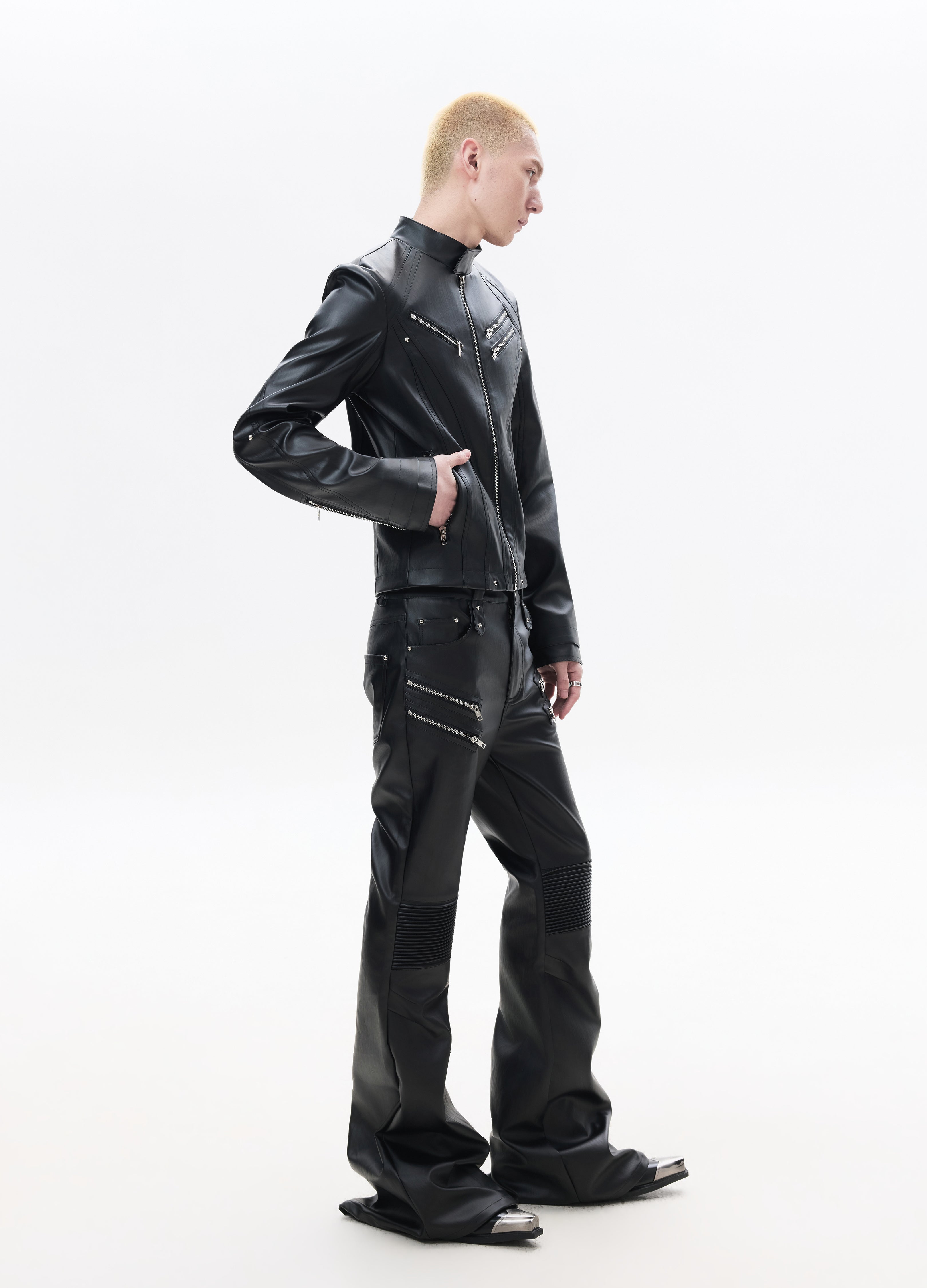 26SS DECONSTRUCT ZIP BIKER JACKET