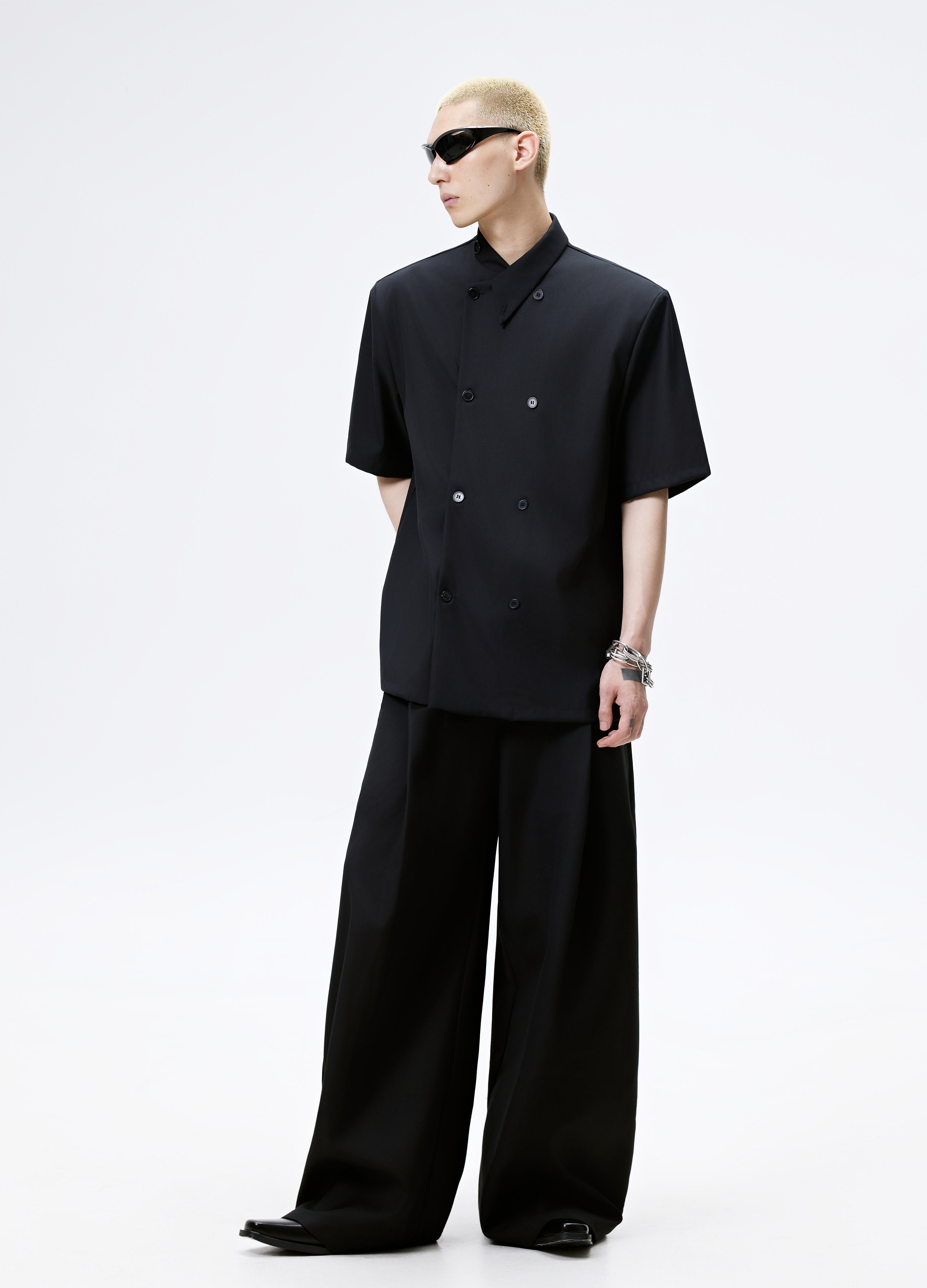 25SS DOUBLE BREAST MANDARIN SHIRT