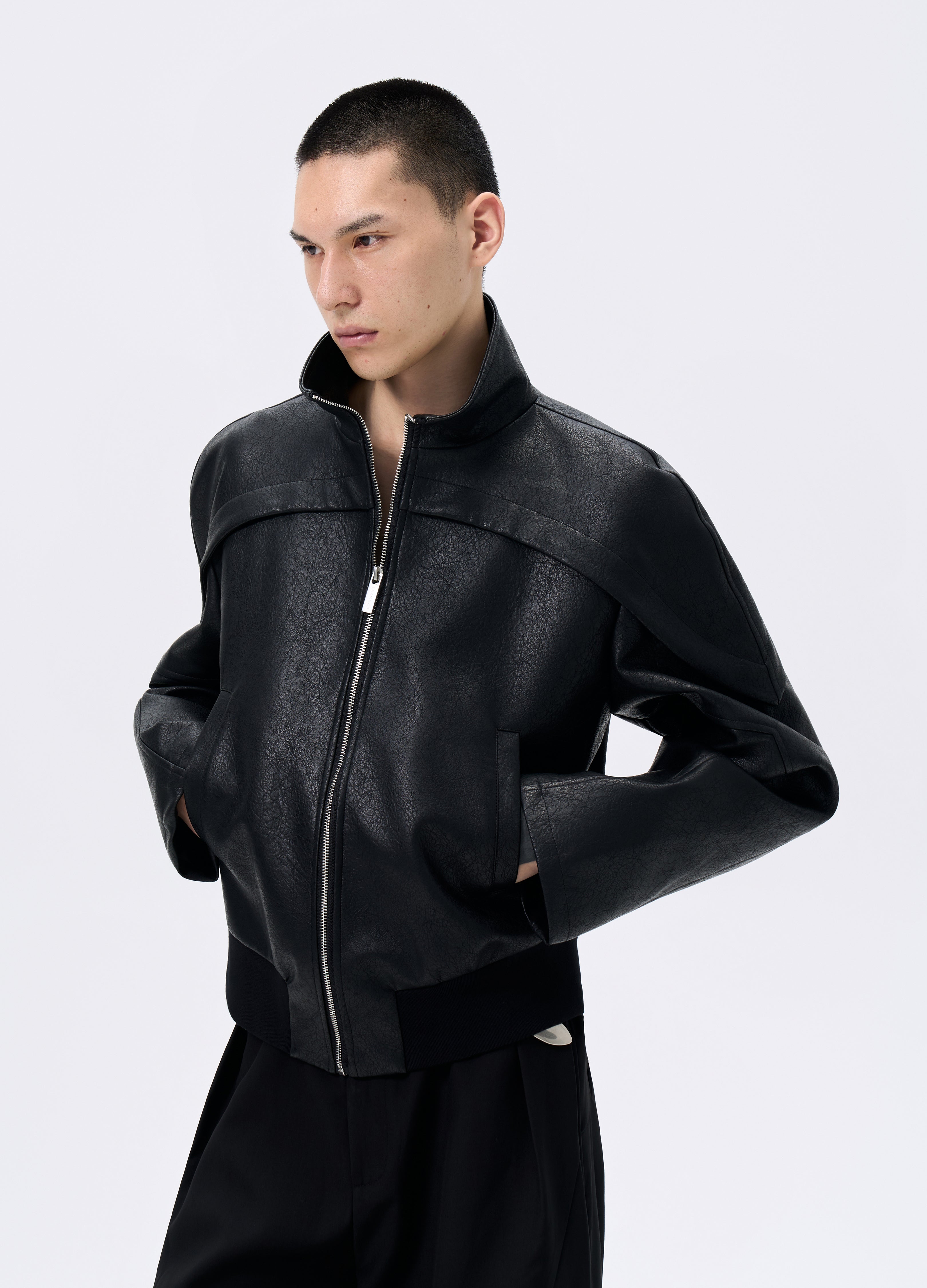 25FW CRACKED LEATHER ARC JACKET