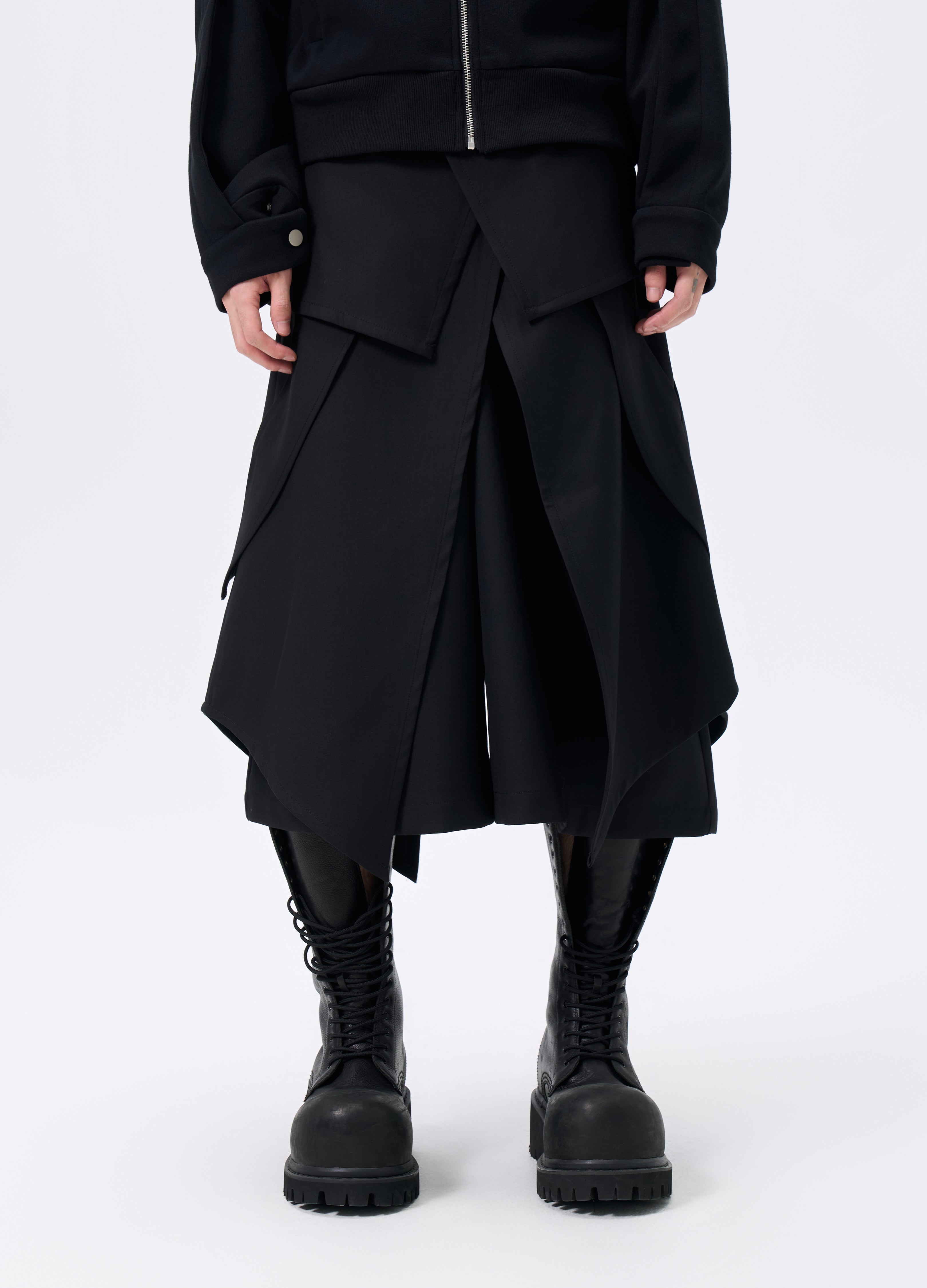 25FW LAYERED BELT APRON SKIRT