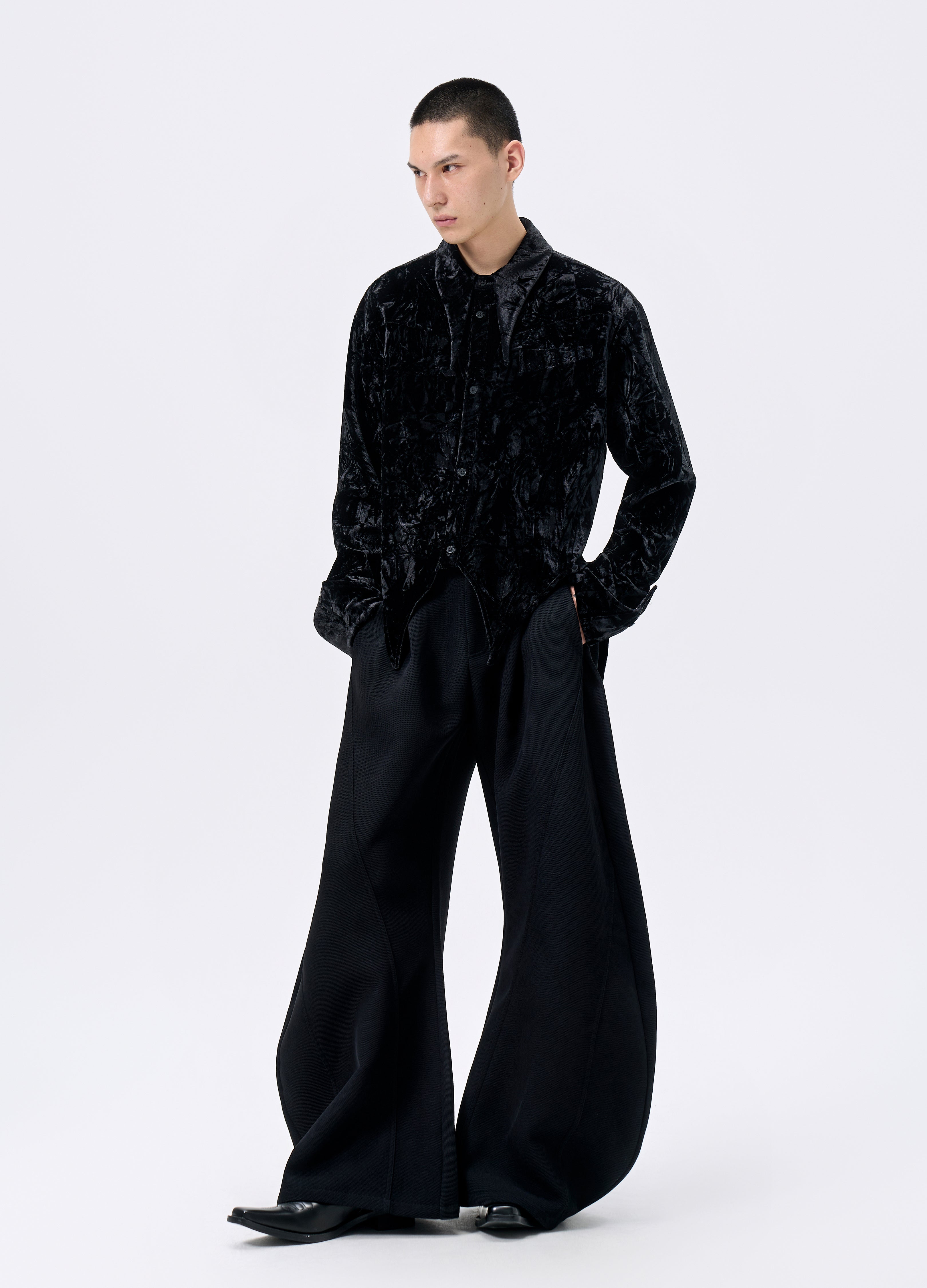 25FW VELVET SWALLOWTAIL SHIRT