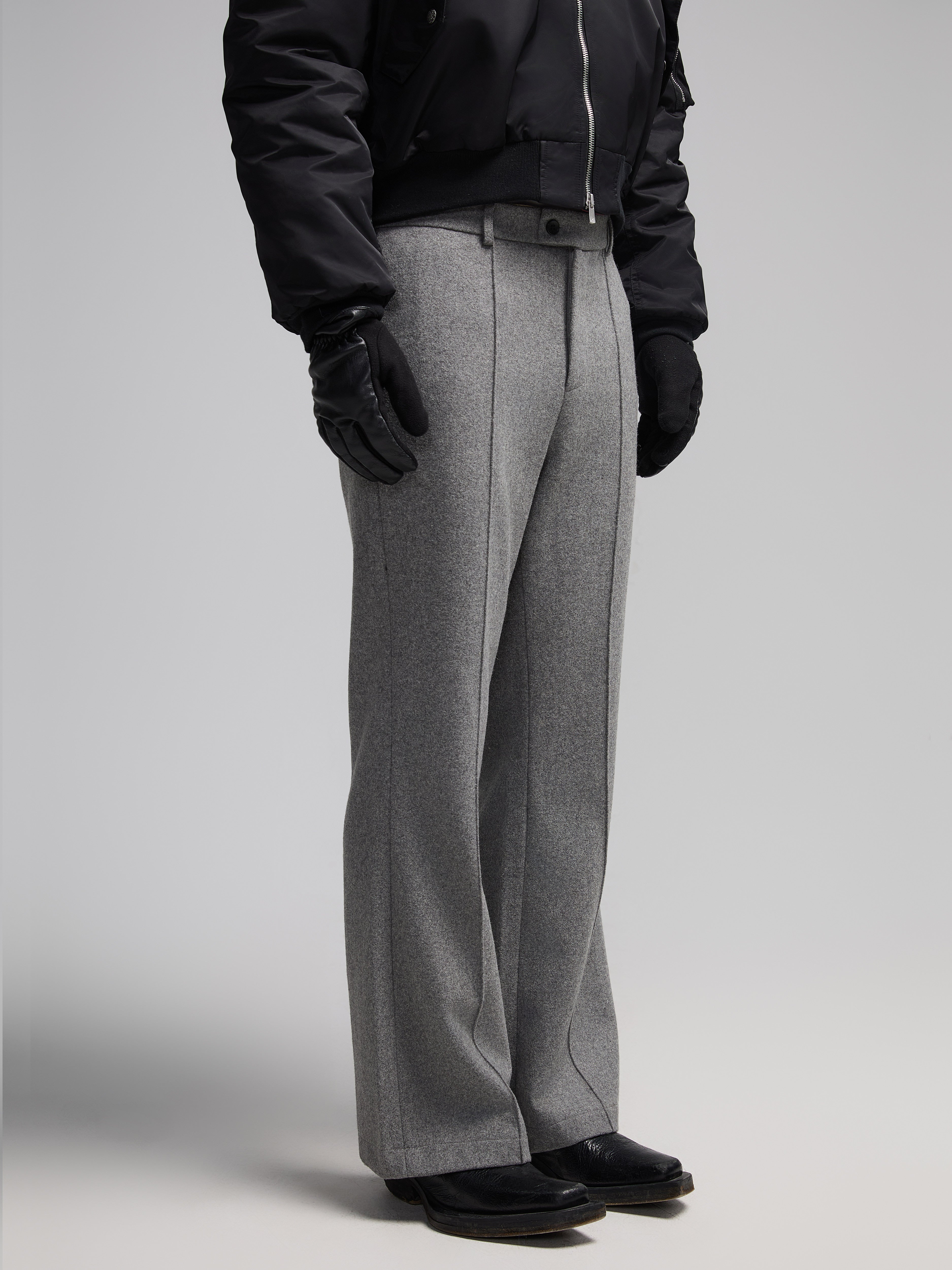 24AW Low Sat Gray Wool Bottoms