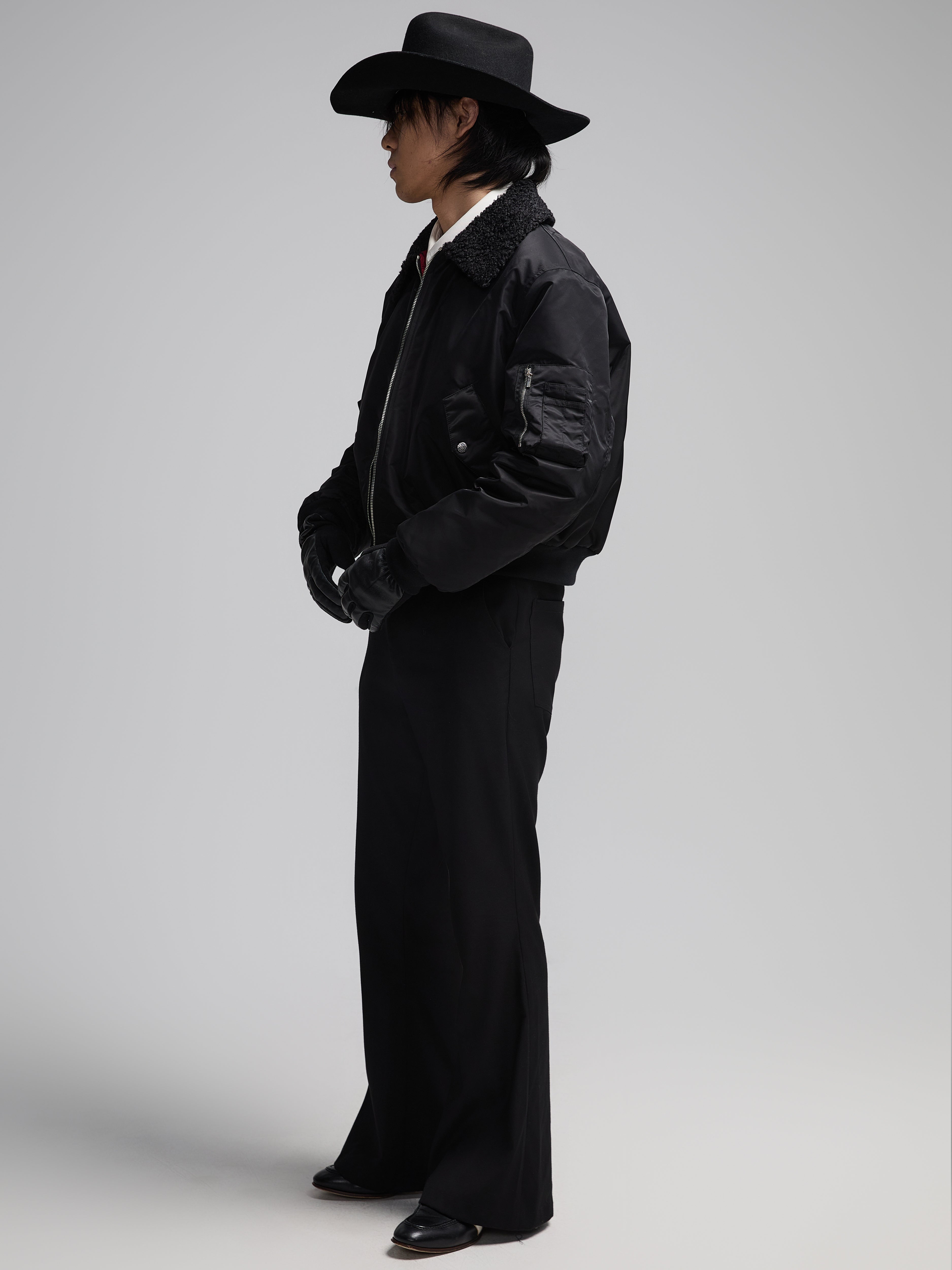 24AW MA-1 Lamp Wool Patched Bomber