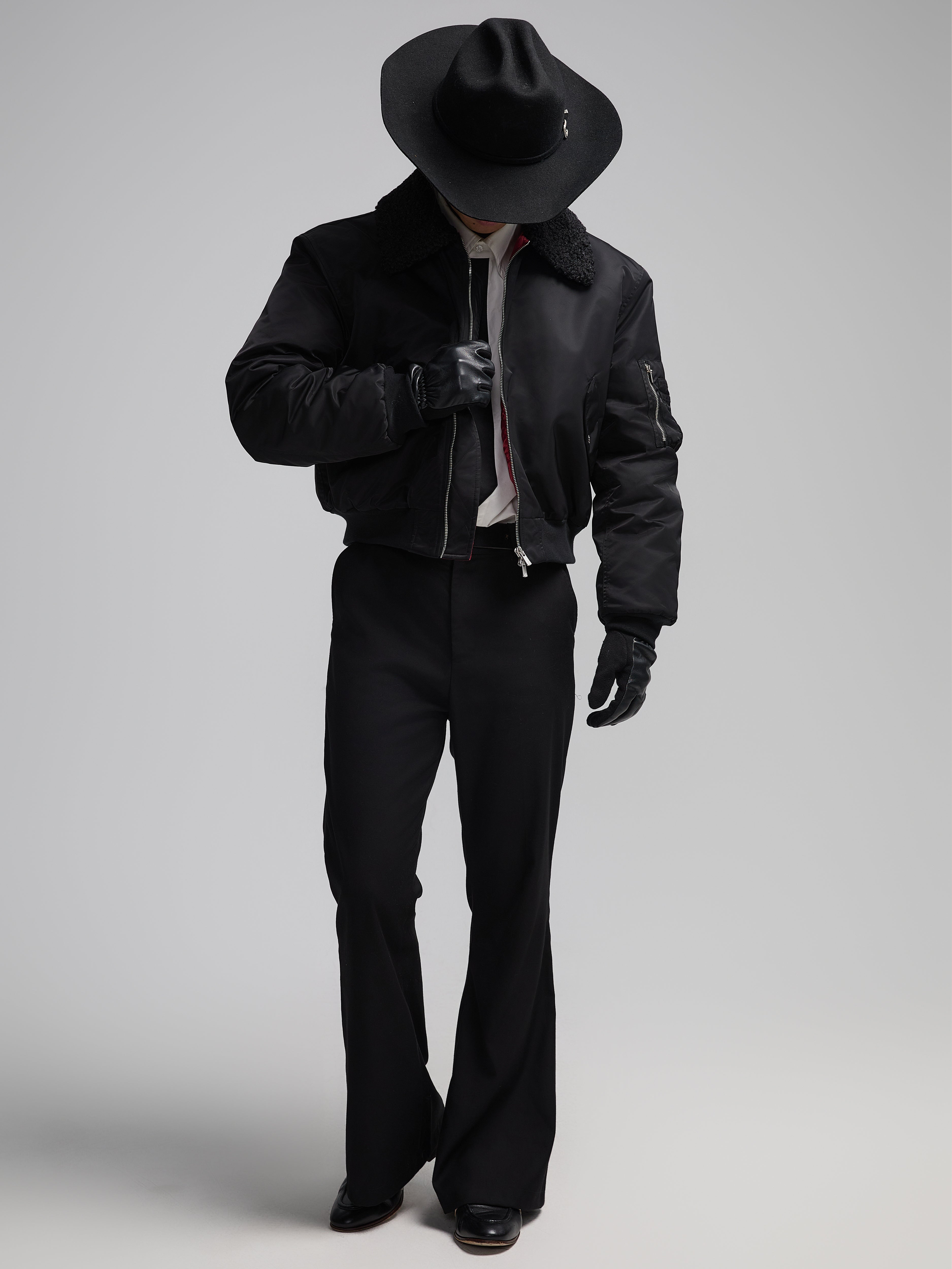 24AW MA-1 Lamp Wool Patched Bomber