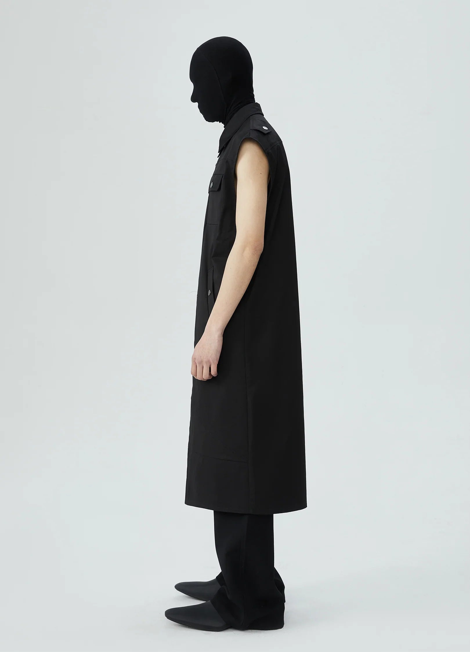 23SS Black Cascade Hollow Overshirt