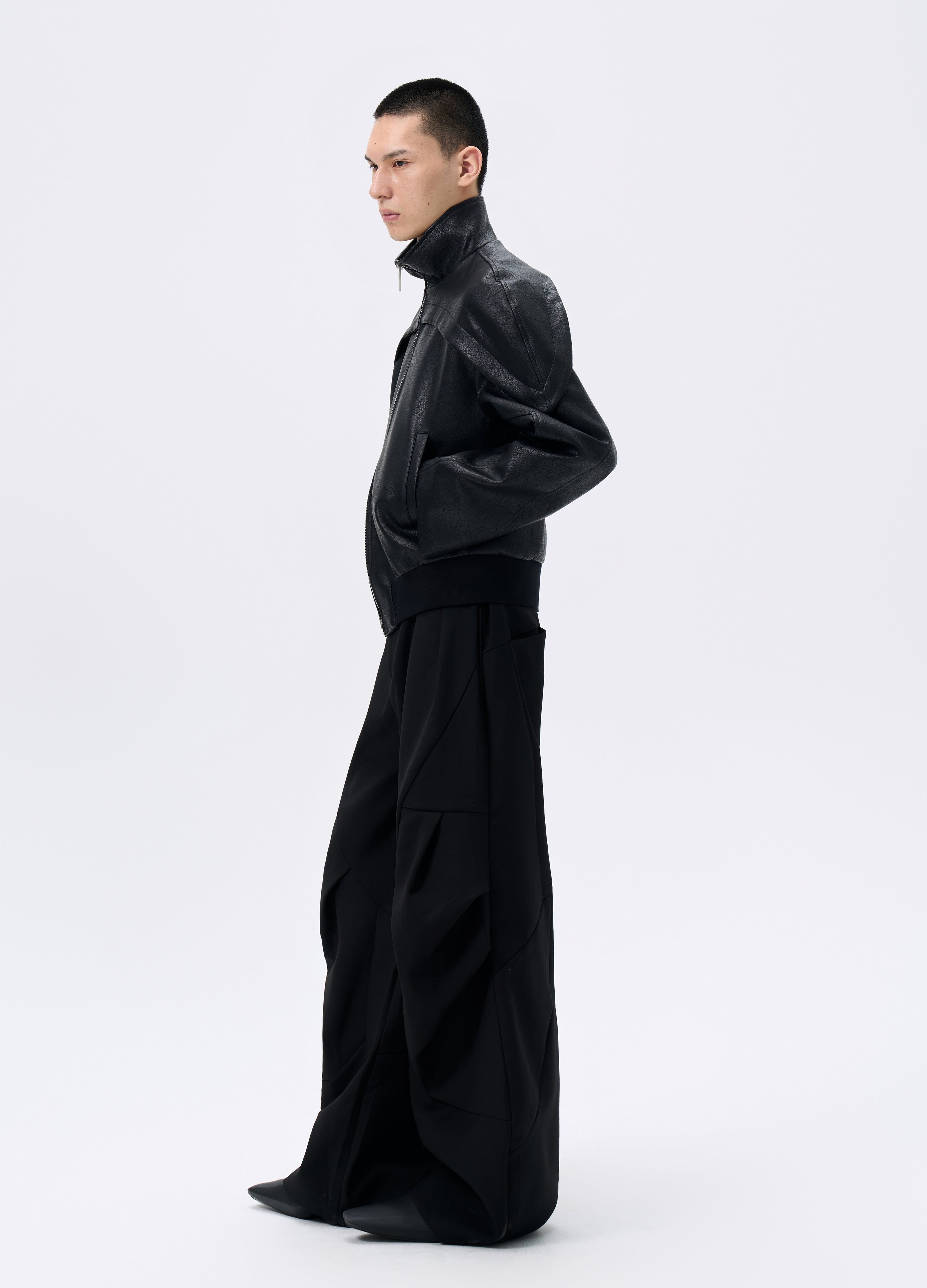 25FW PLEATED SABER CUT TROUSERS