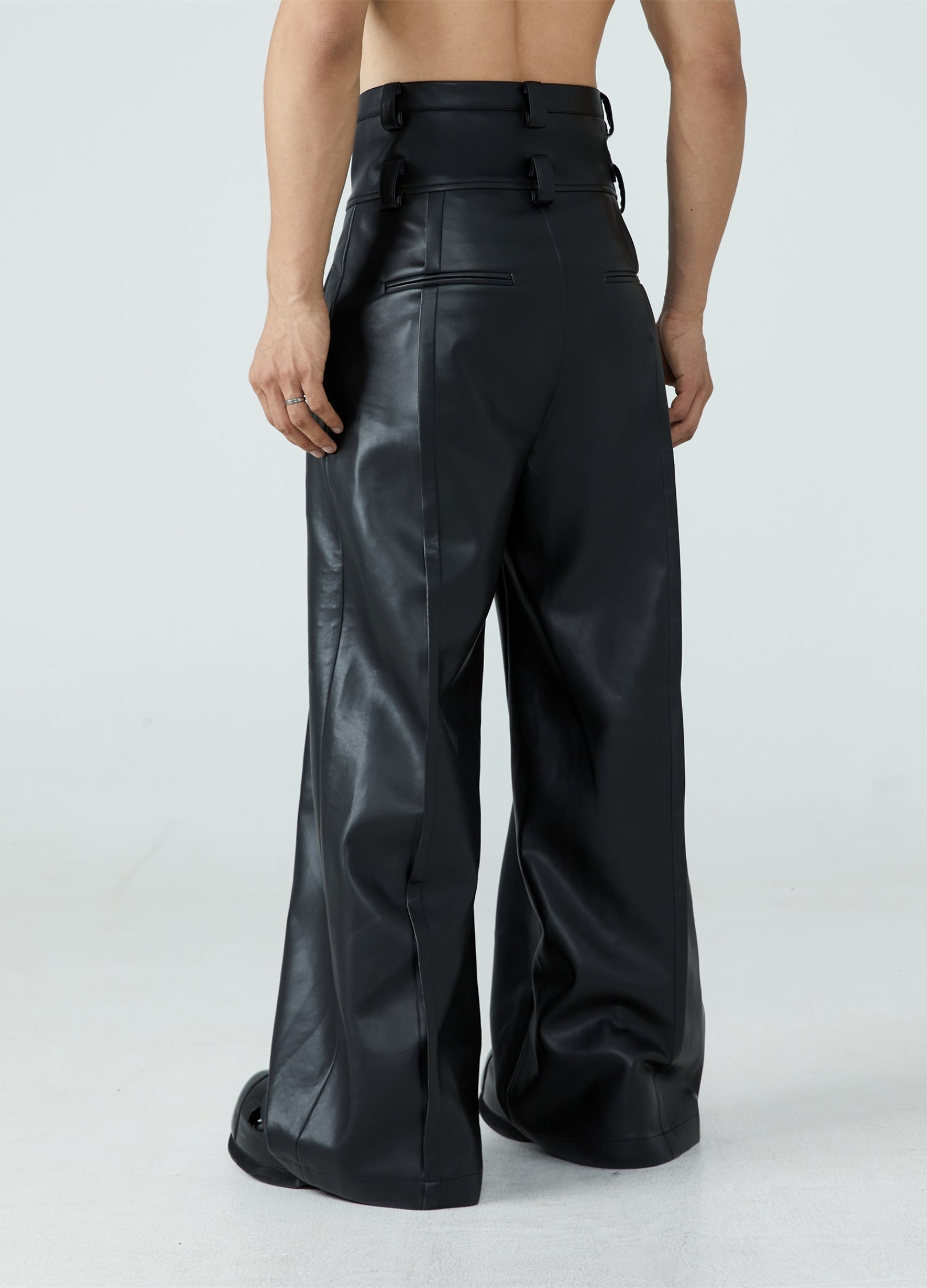 23FW High Waist PU Leather Pants