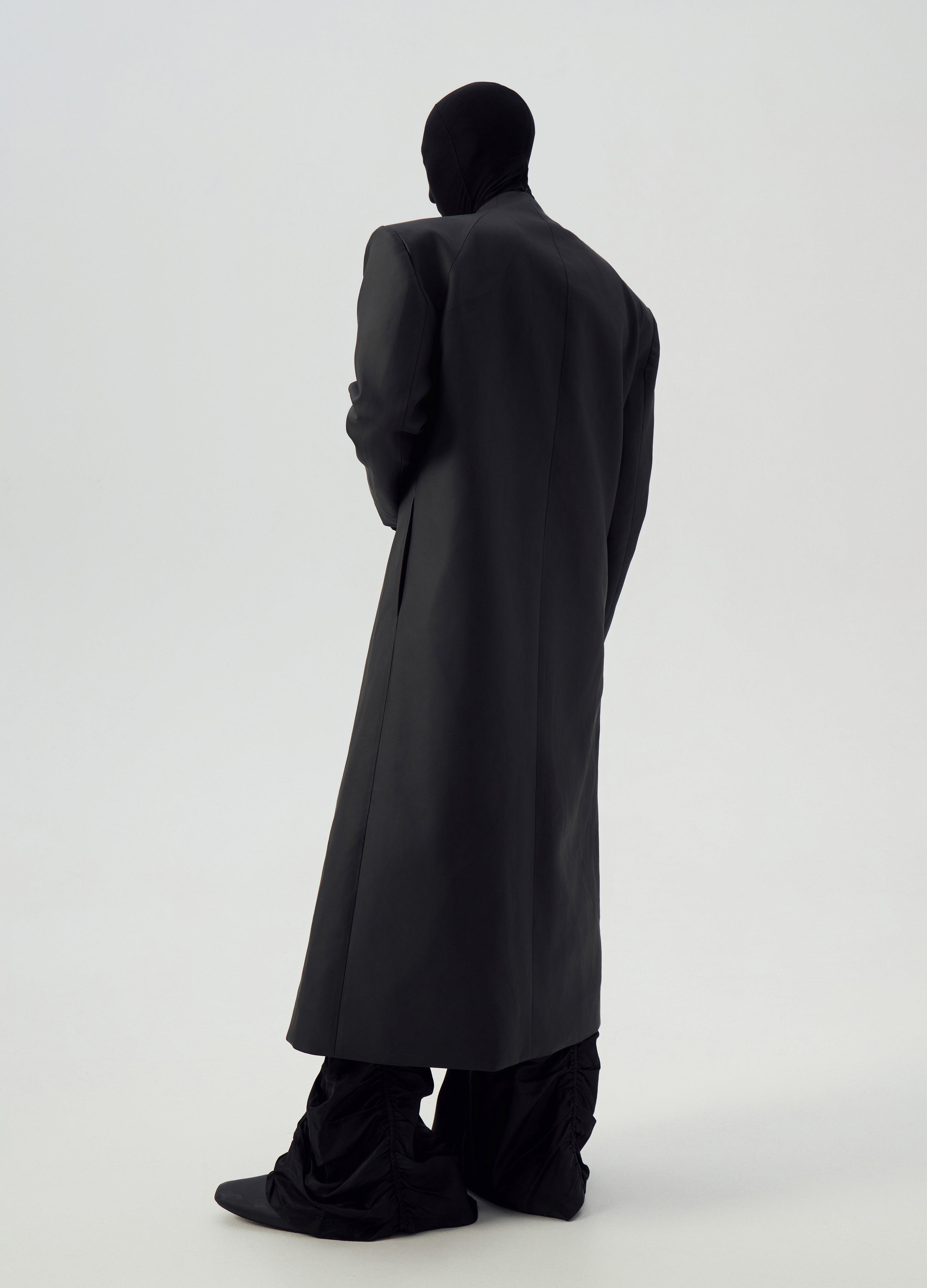 24FW MATTE BLACK OVERSIZED TRENCH COAT