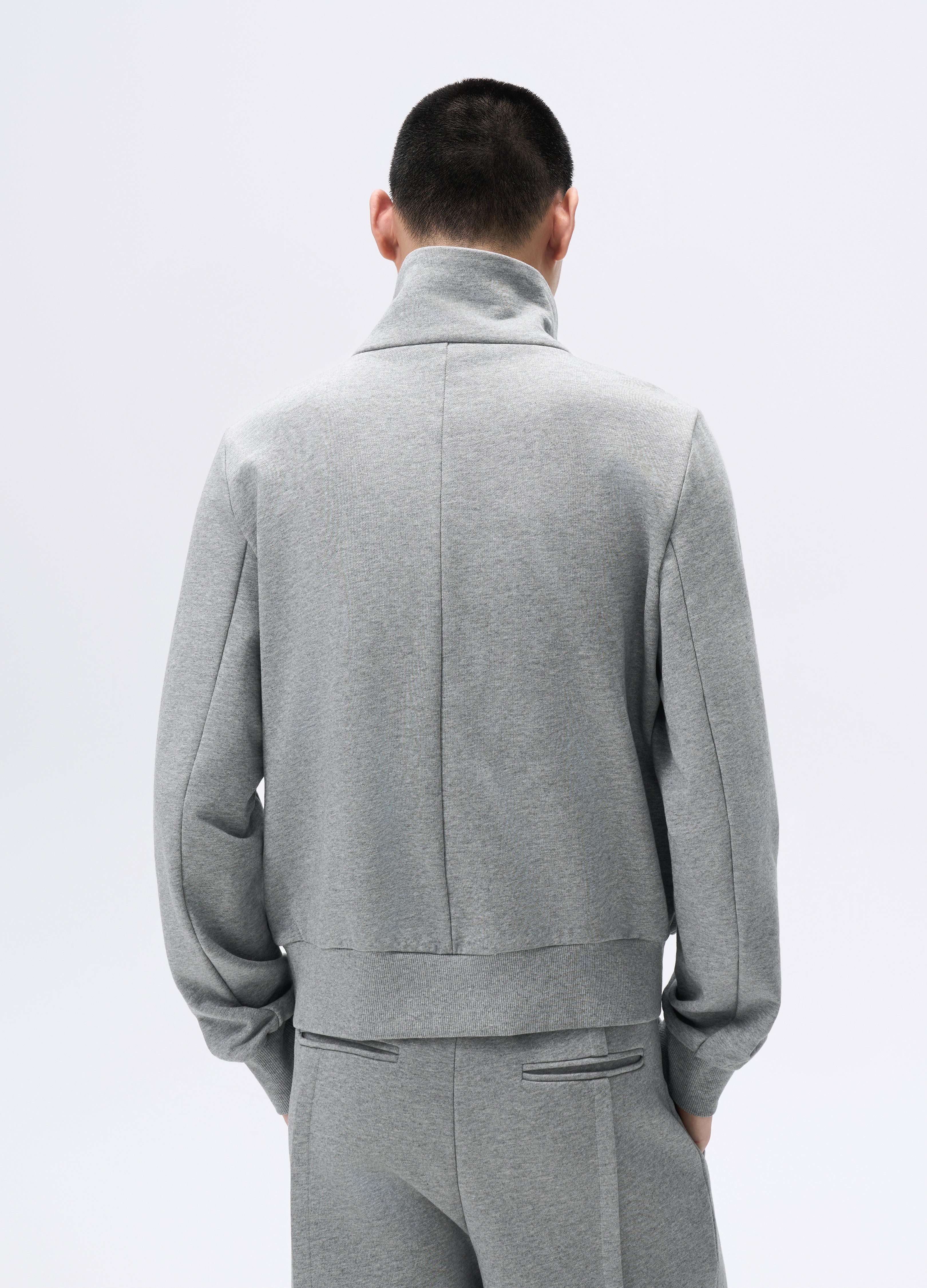 25FW GREY ZIP CROPPED JACKET