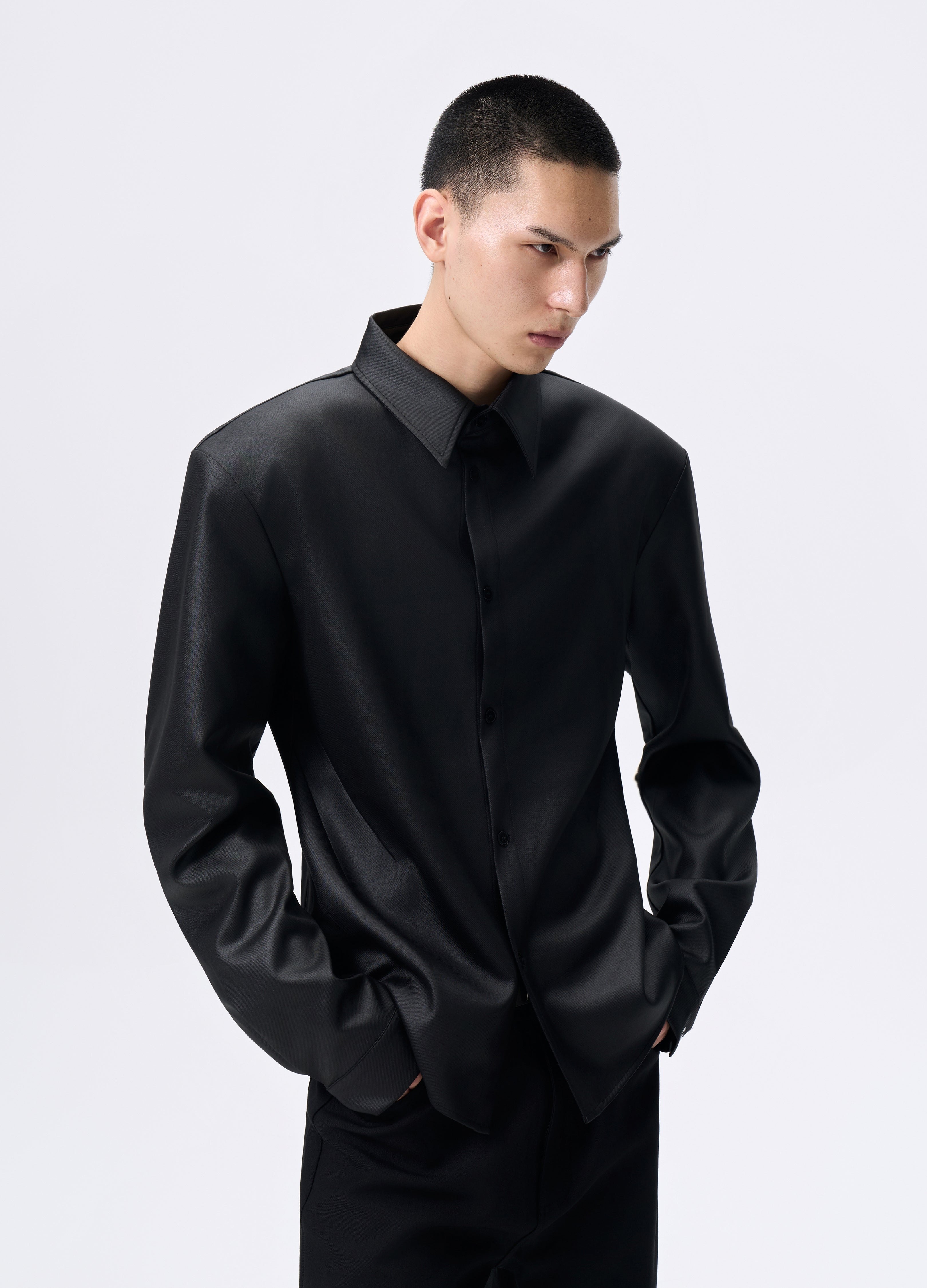 25FW SHEEN TWILL PADDED SHIRT