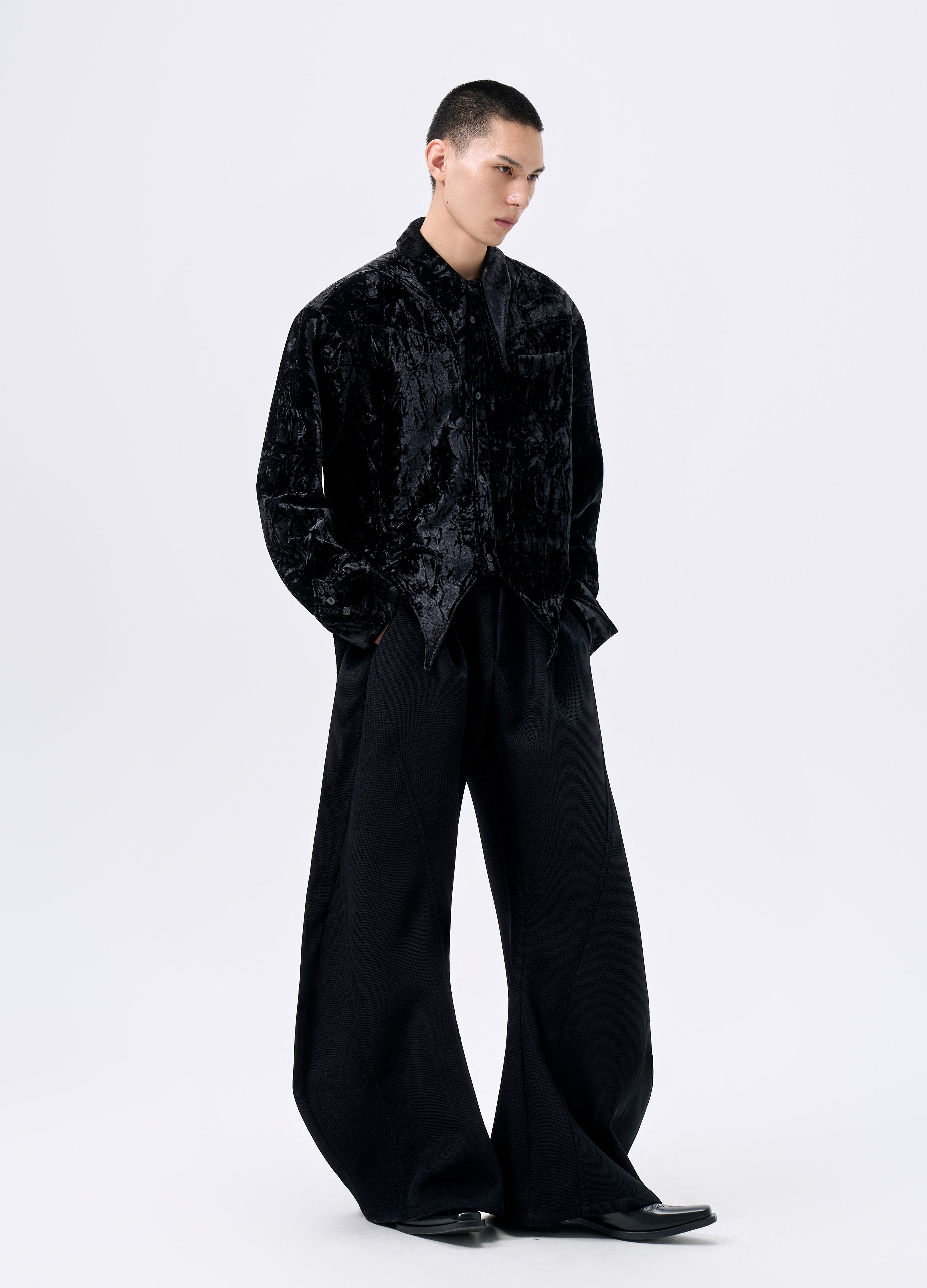 25FW VELVET SWALLOWTAIL SHIRT