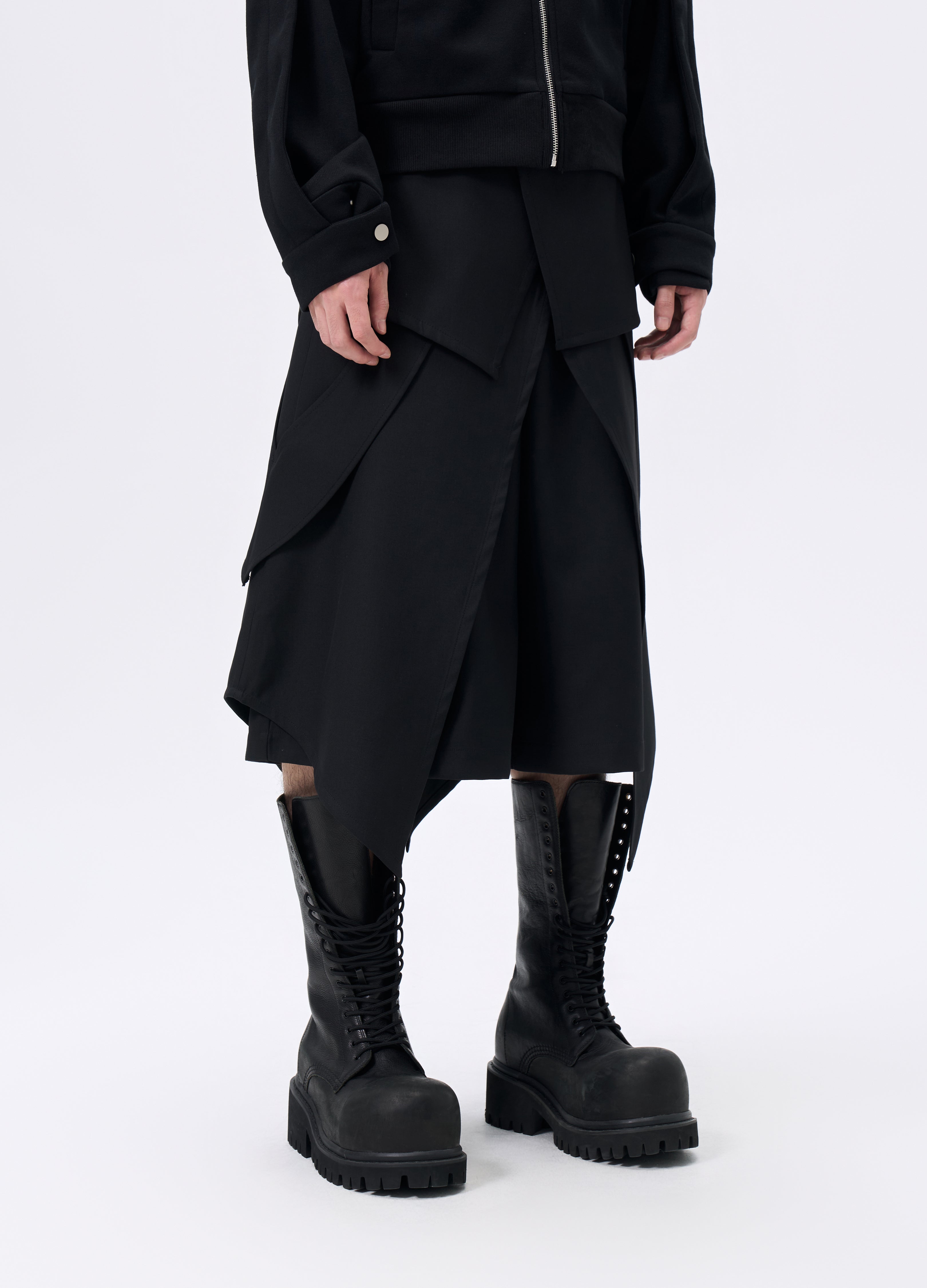 25FW LAYERED BELT APRON SKIRT