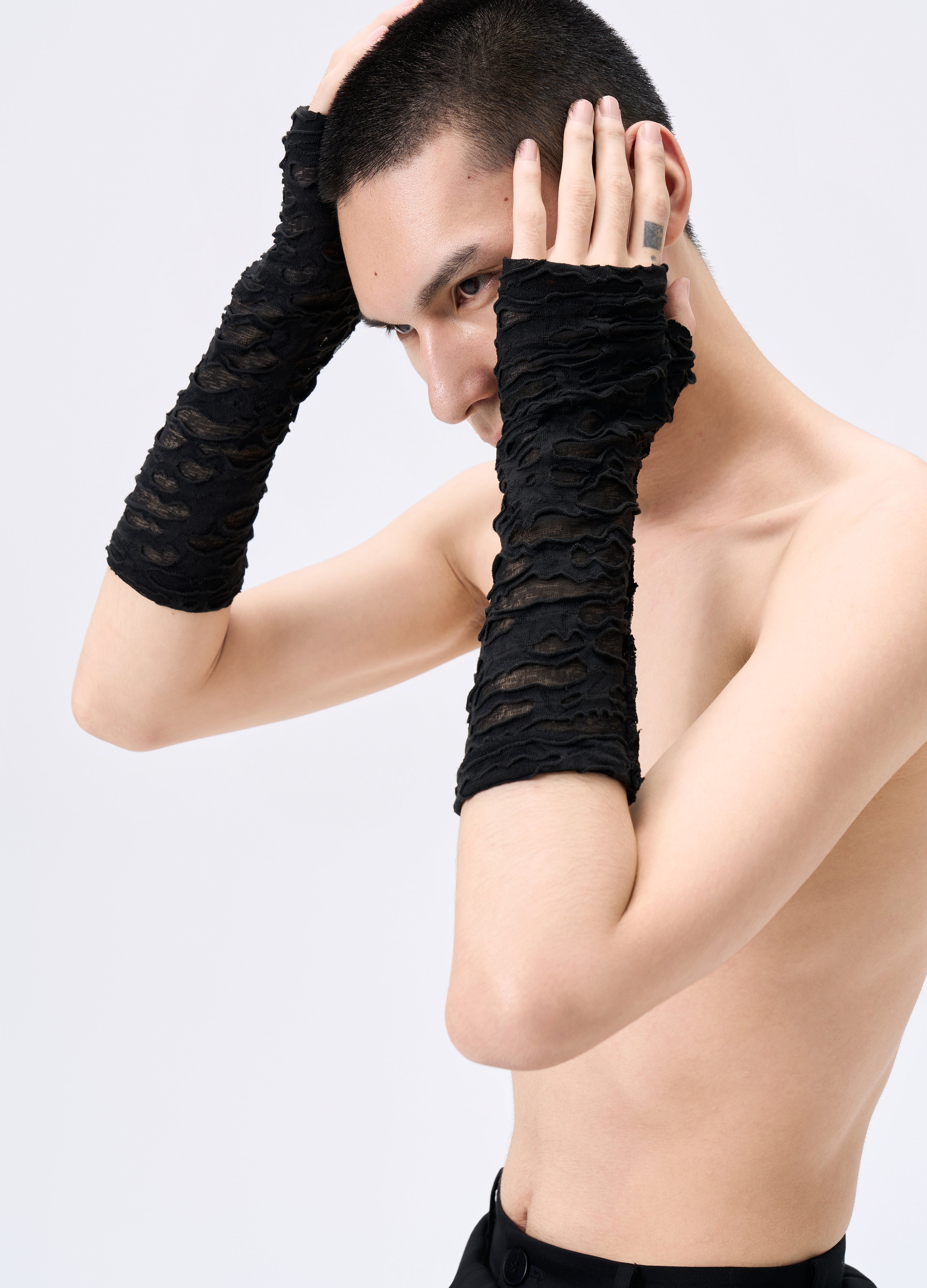 25FW MESH TEXTURE HALF-GLOVES