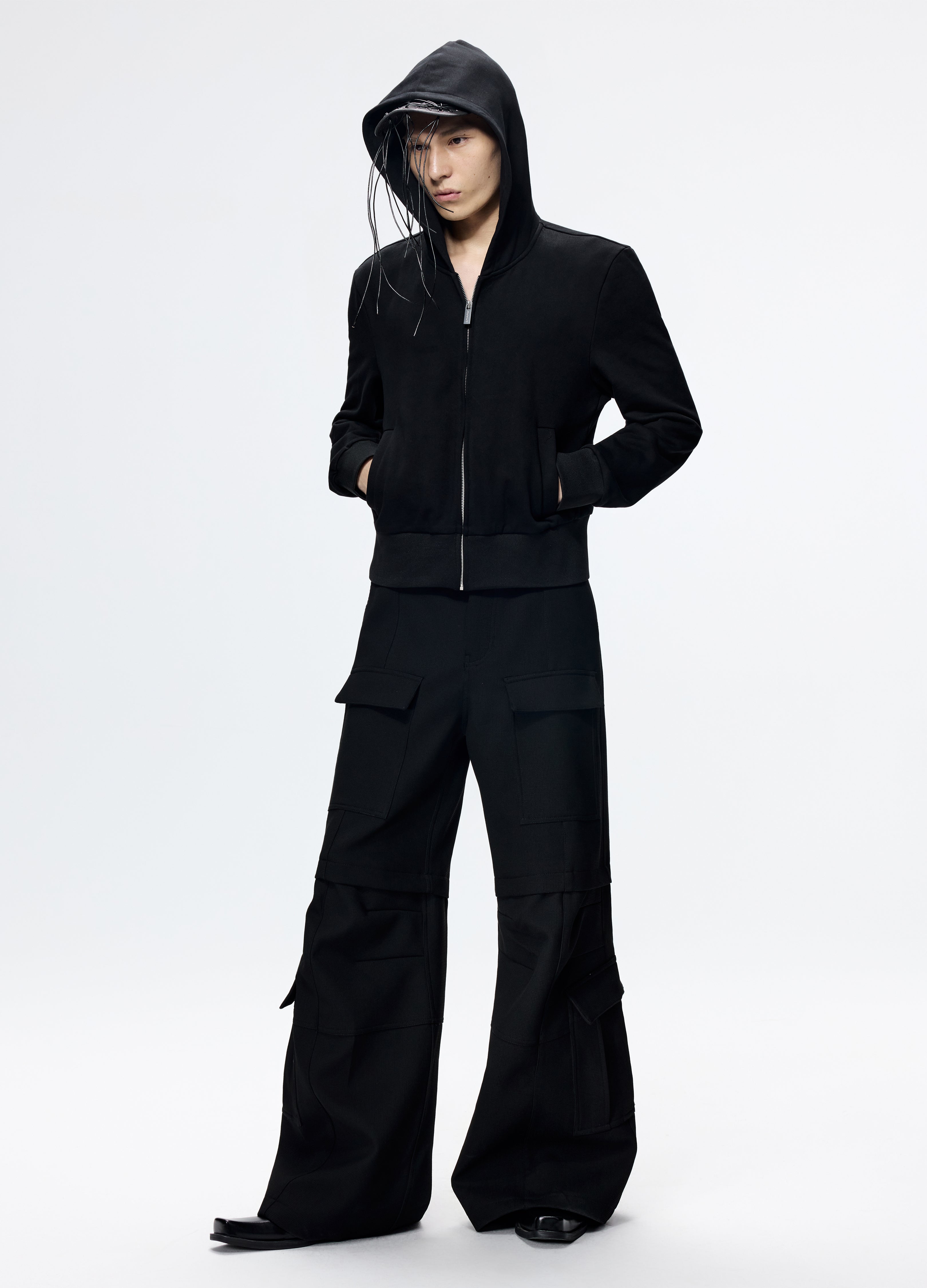 25FW FITTED HOODED CROPPED HOODIE