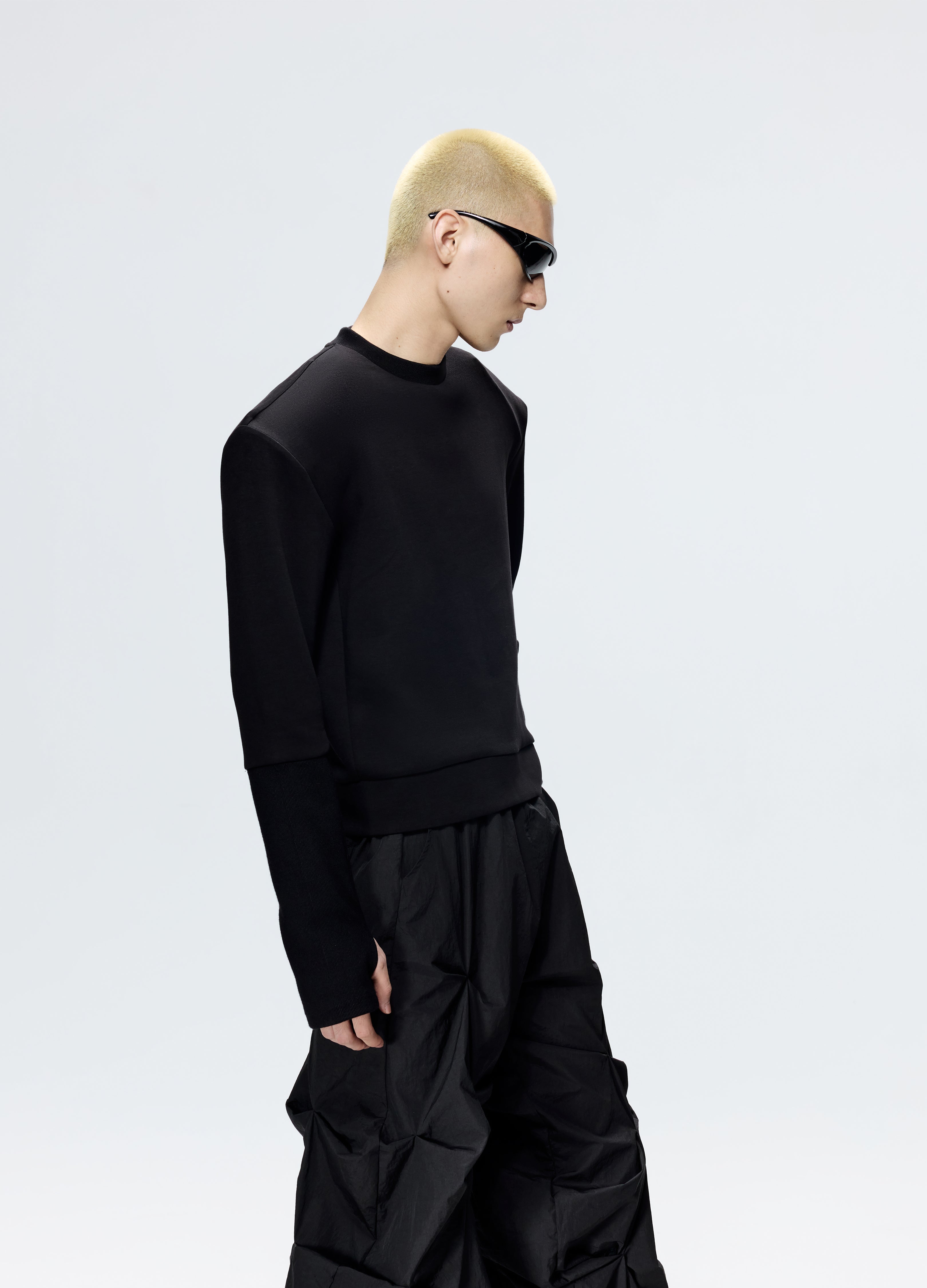 25FW STAPLE DETAIL CROPPED HOODIE