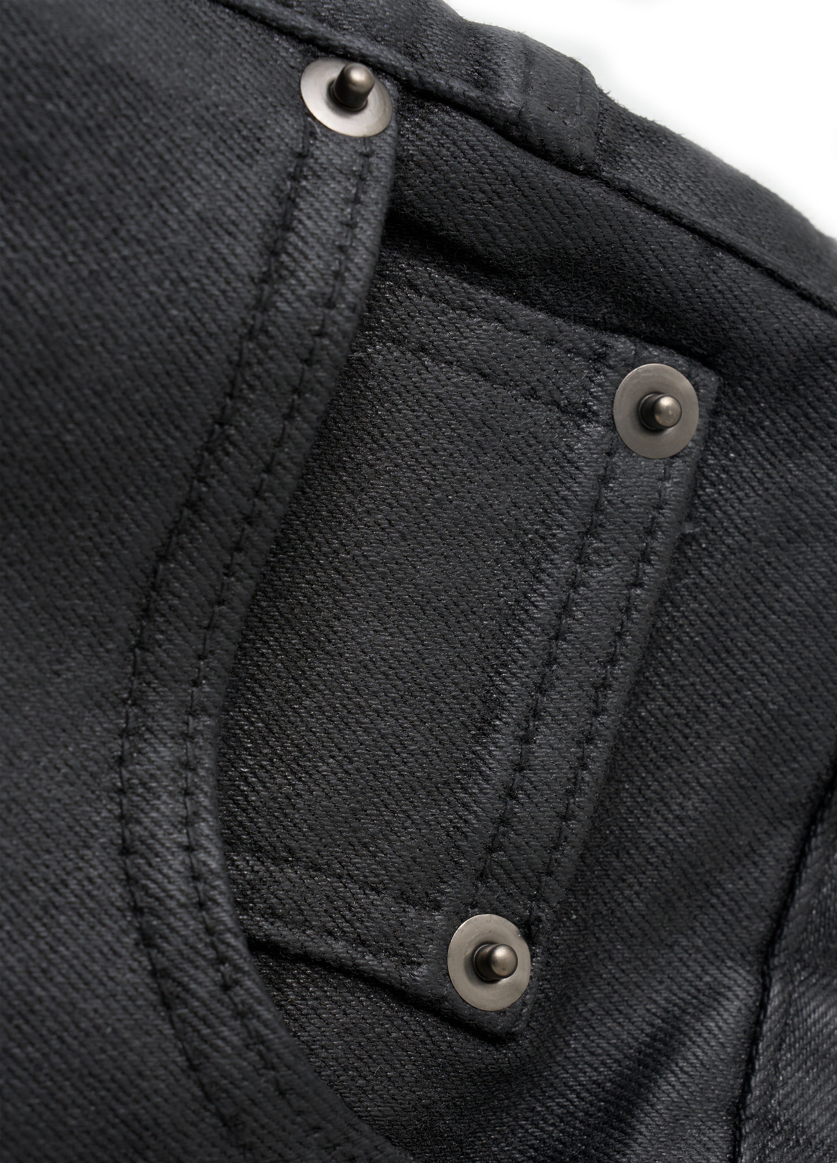 25FW WAXED FLARE DENIM TROUSERS