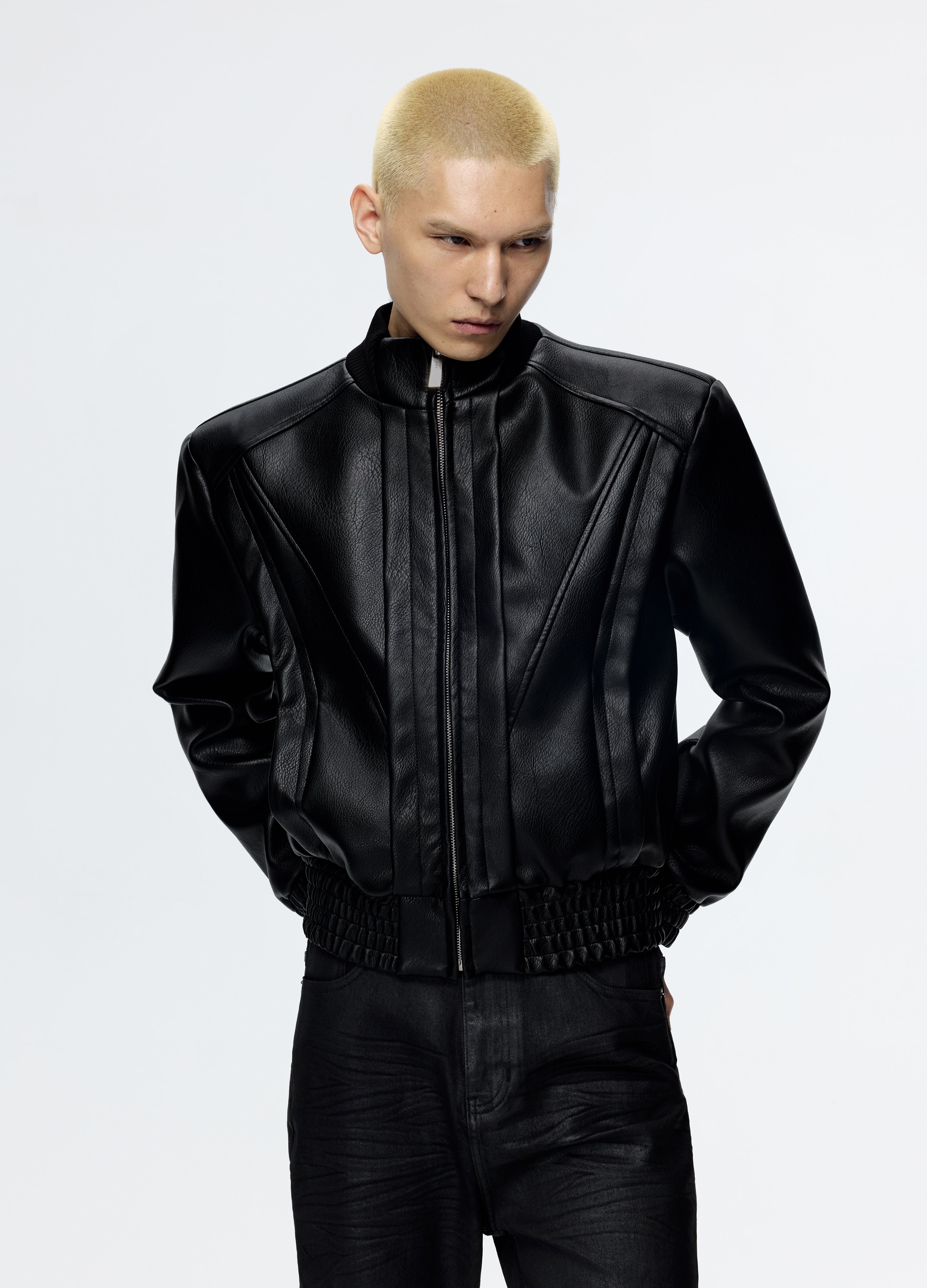 25FW DECONSTRUCT LEATHER BIKER JACKET