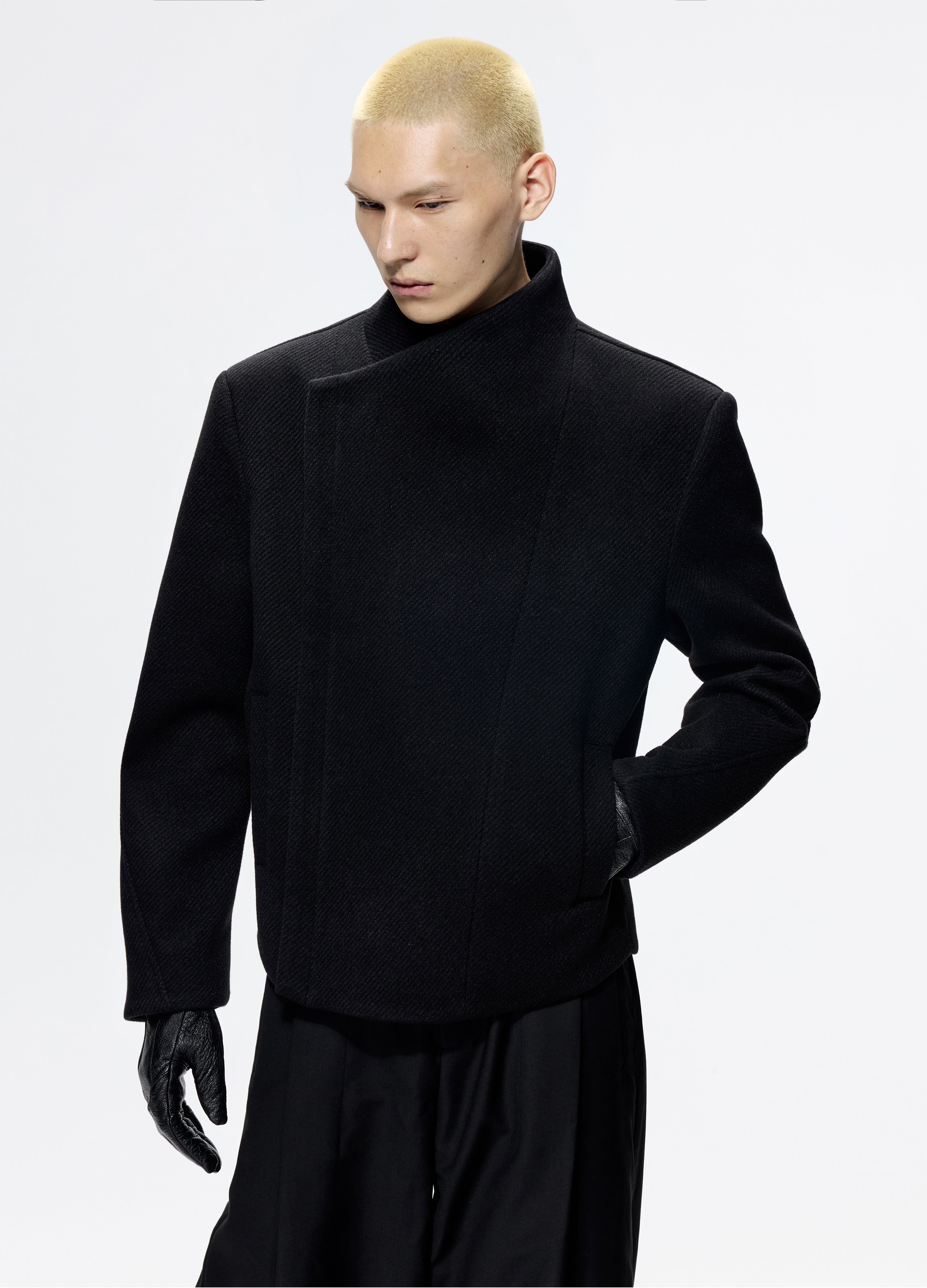 25FW DECONSTRUCT SLANT WOOL COAT