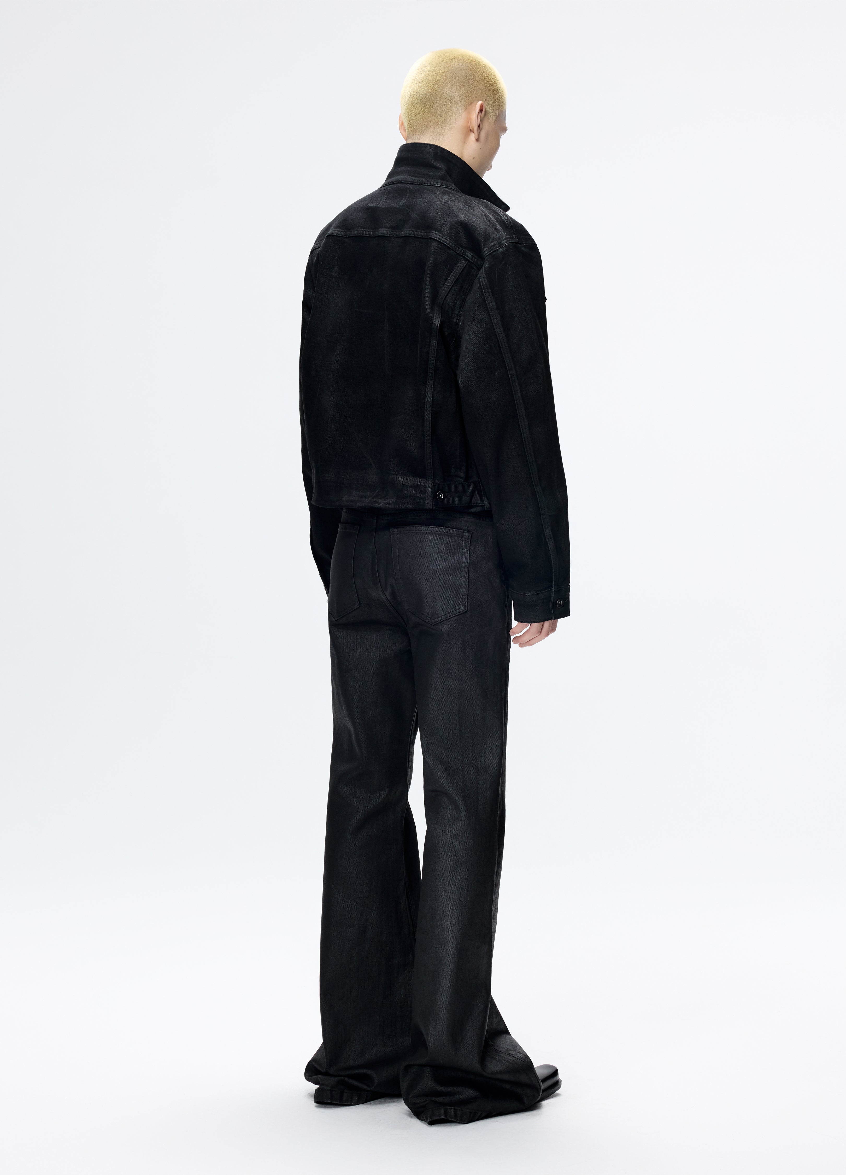 25FW WAXED FLARE DENIM TROUSERS