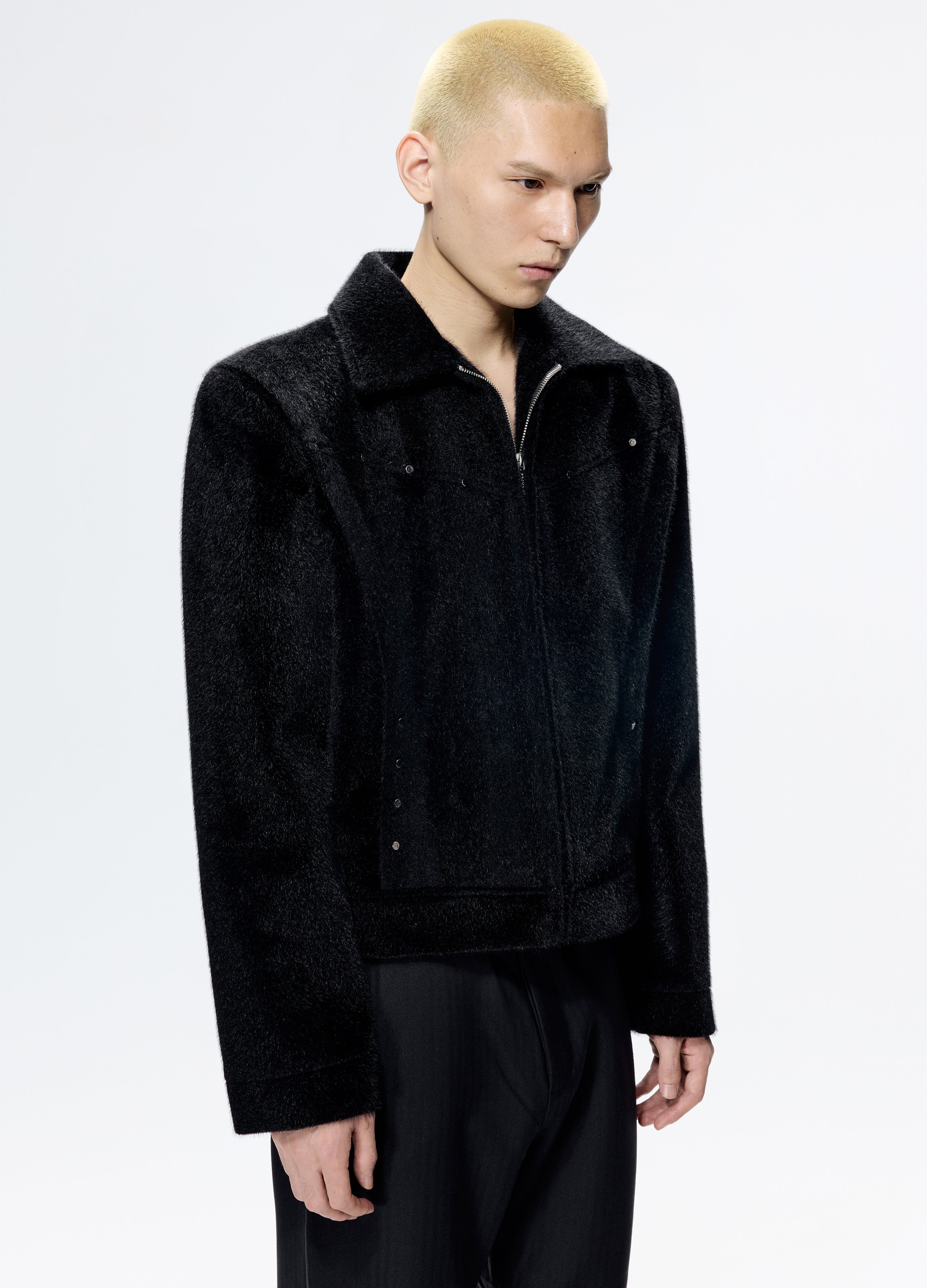 25FW STUDDED HORSEHAIR JACKET