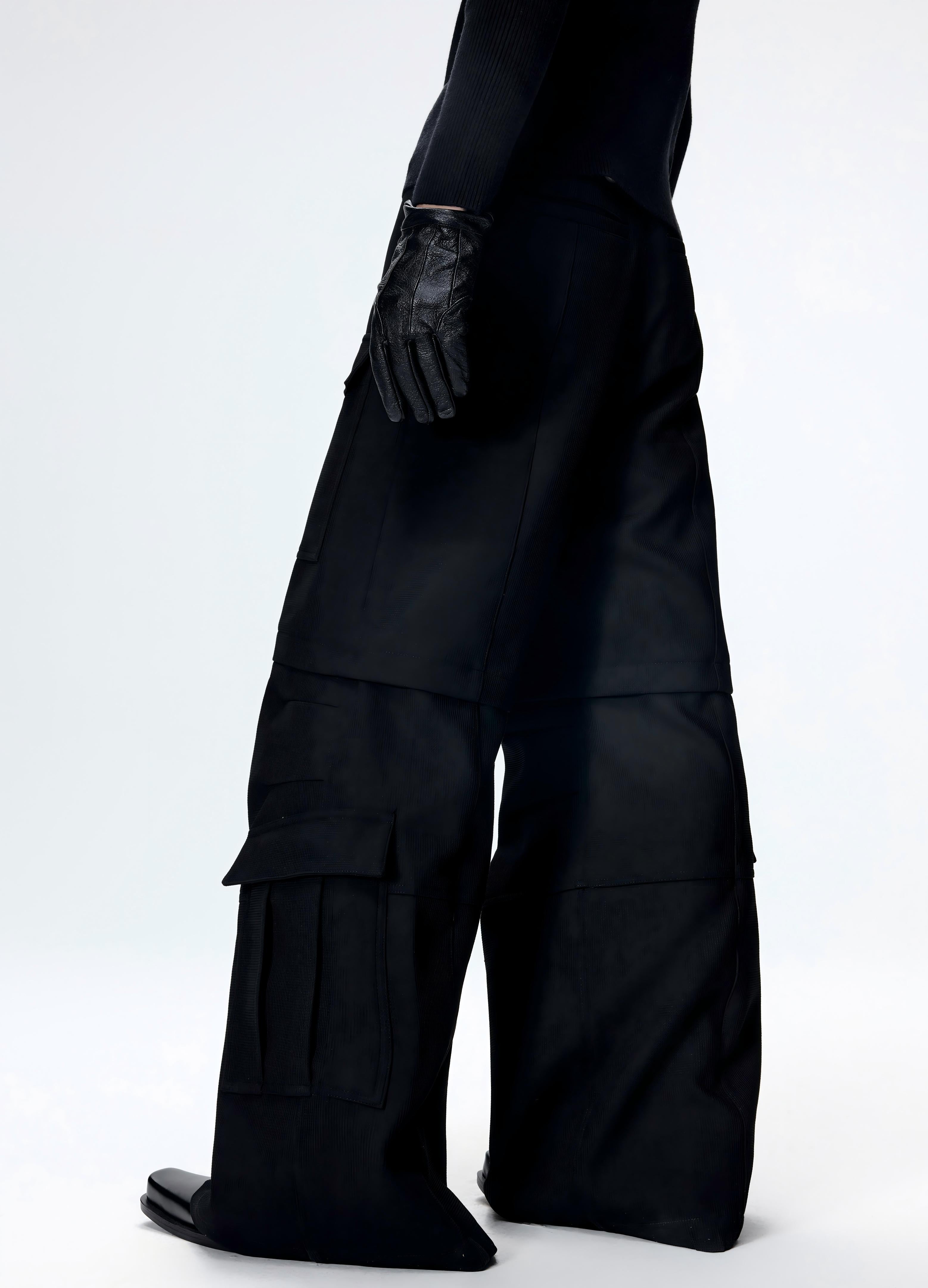 25FW TEXTURED WIDE CARGO PANTS