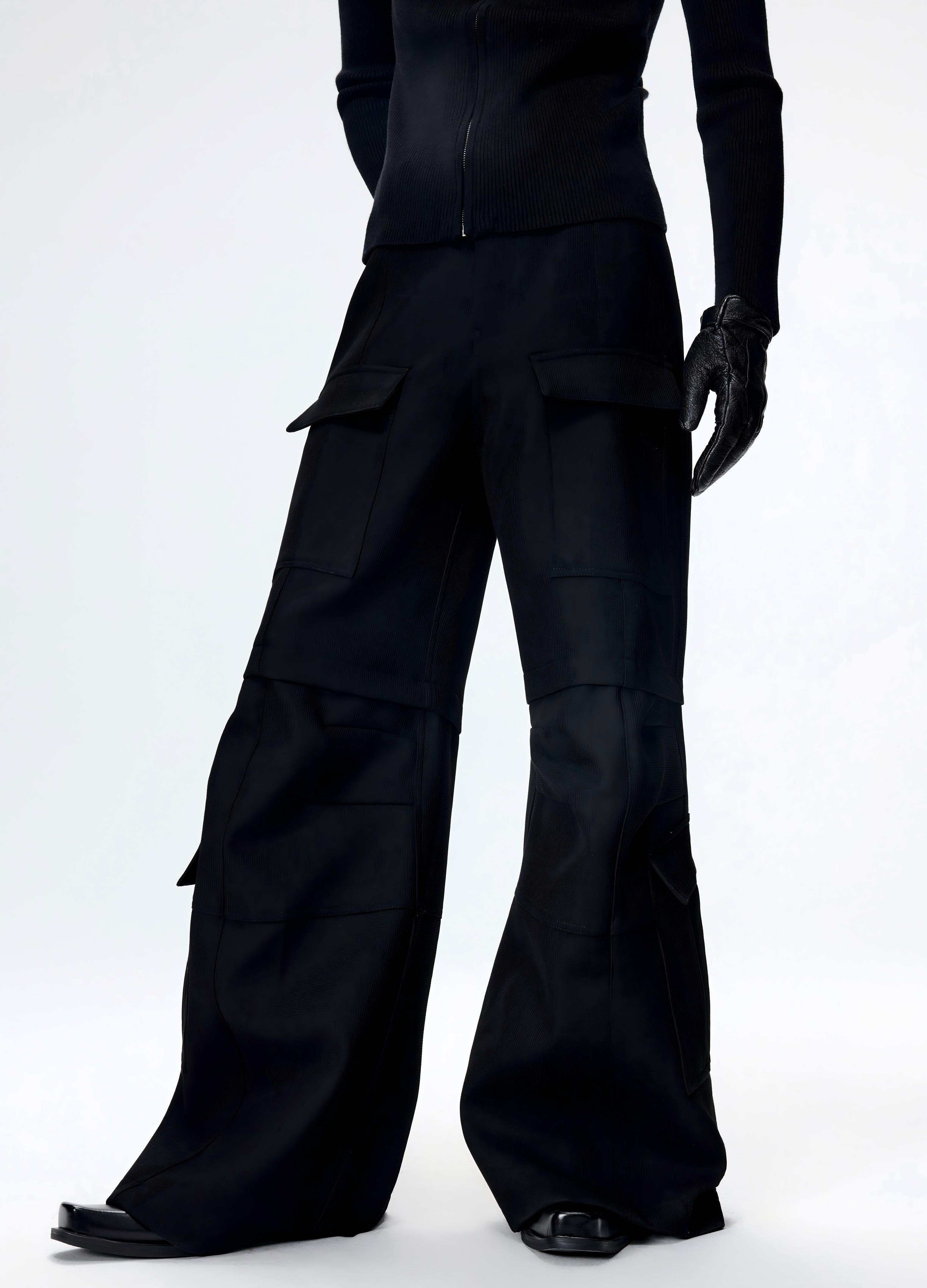 25FW TEXTURED WIDE CARGO PANTS