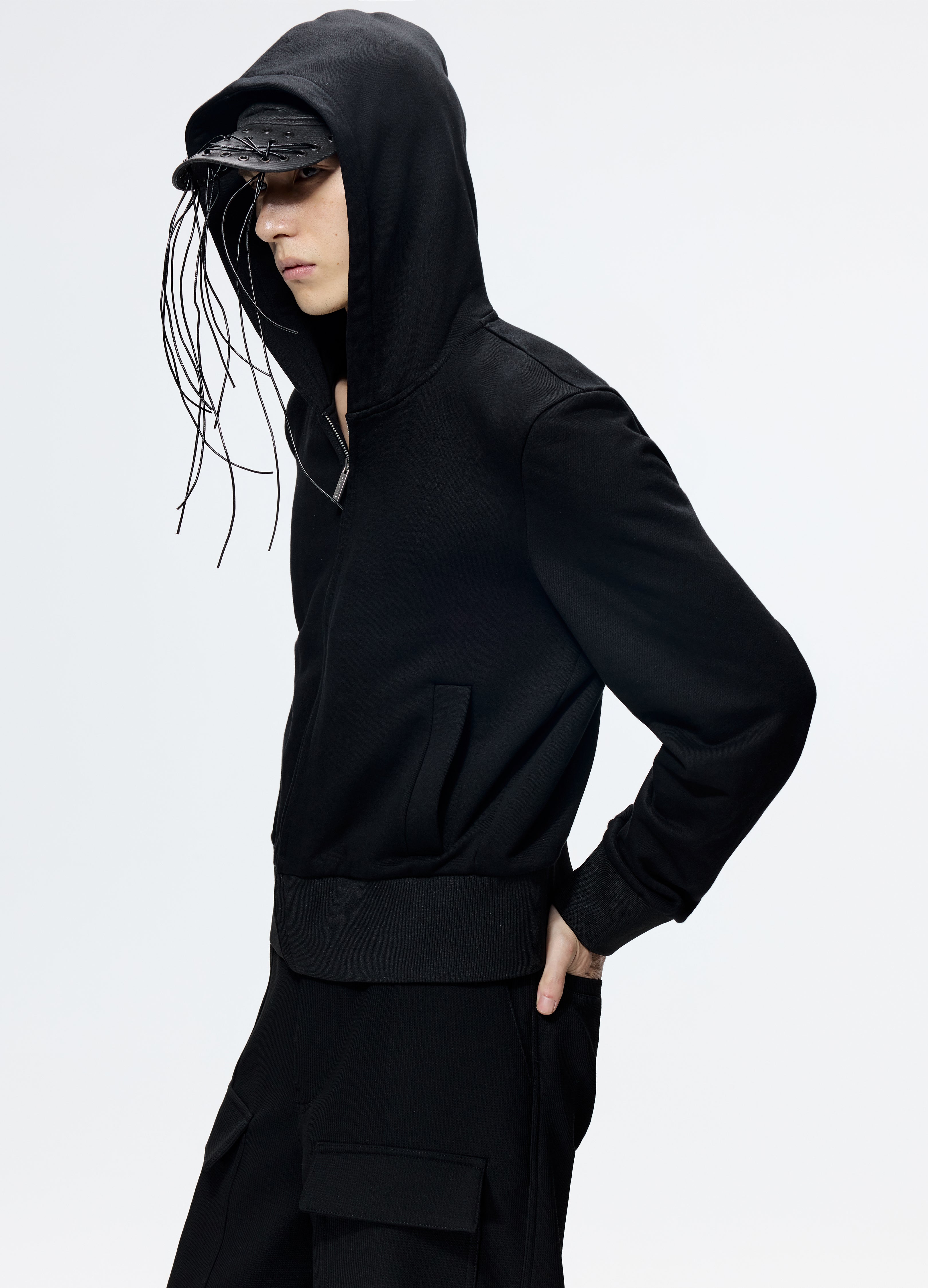 25FW FITTED HOODED CROPPED HOODIE