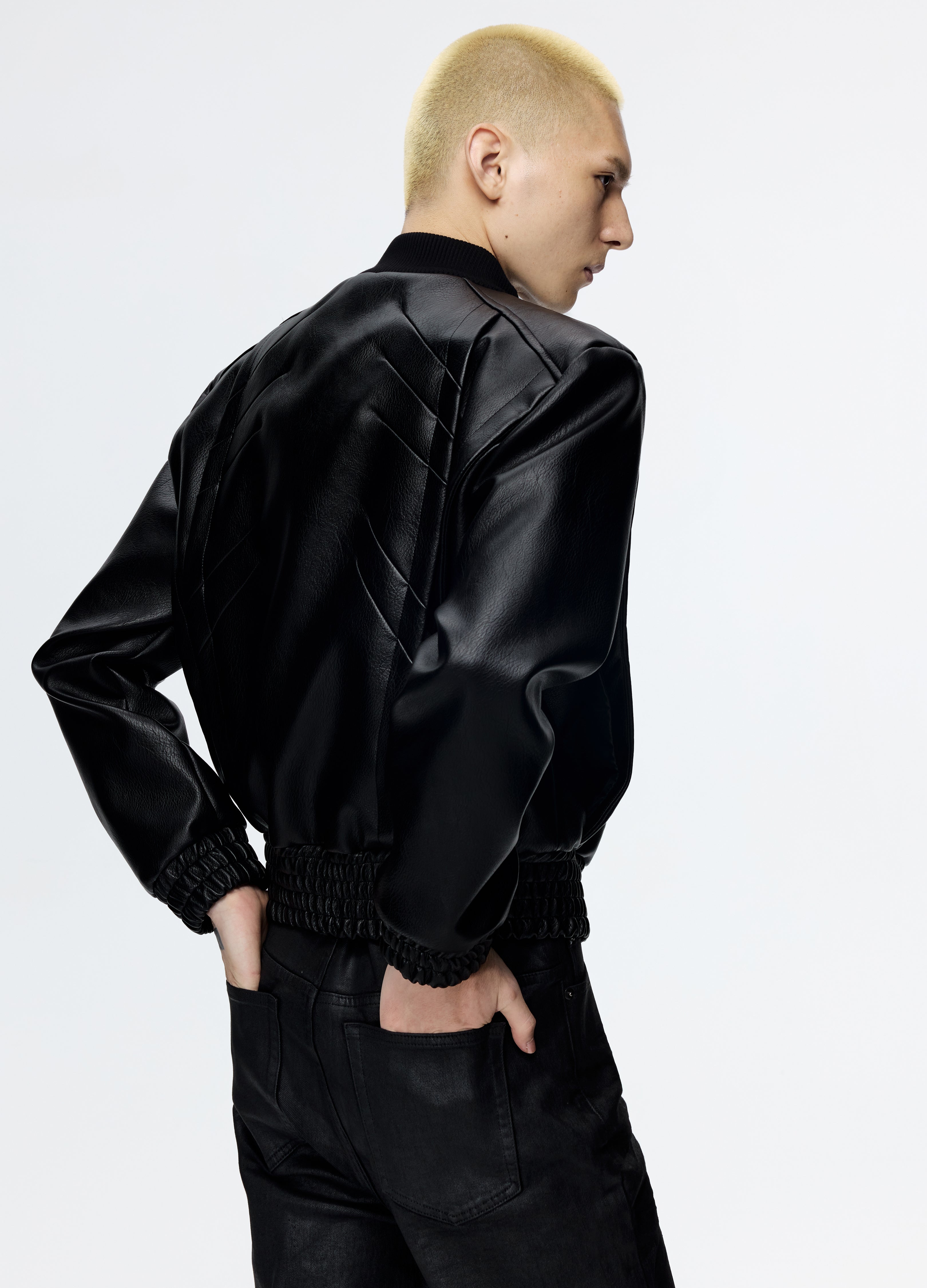 25FW DECONSTRUCT LEATHER BIKER JACKET