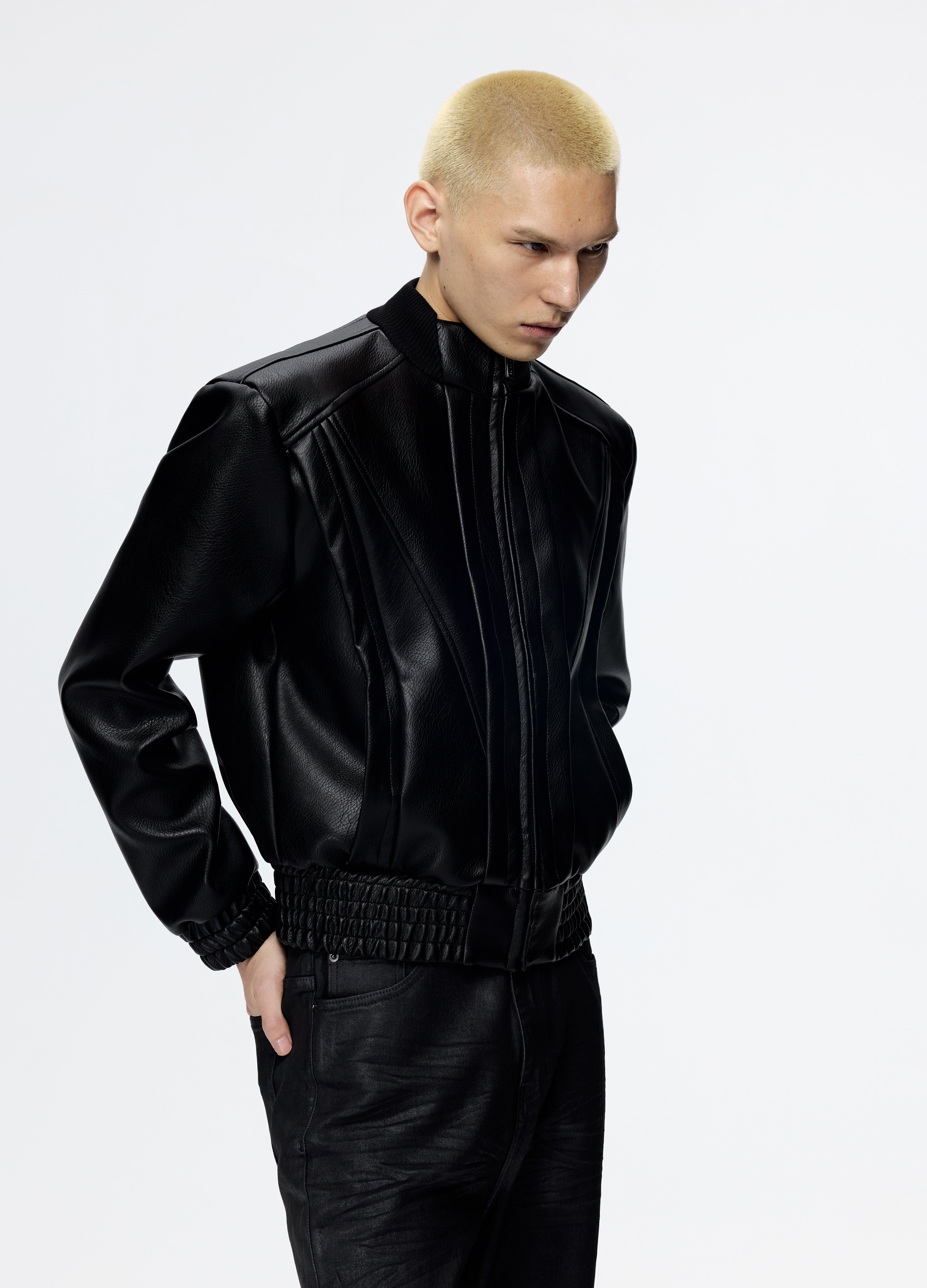 25FW DECONSTRUCT LEATHER BIKER JACKET