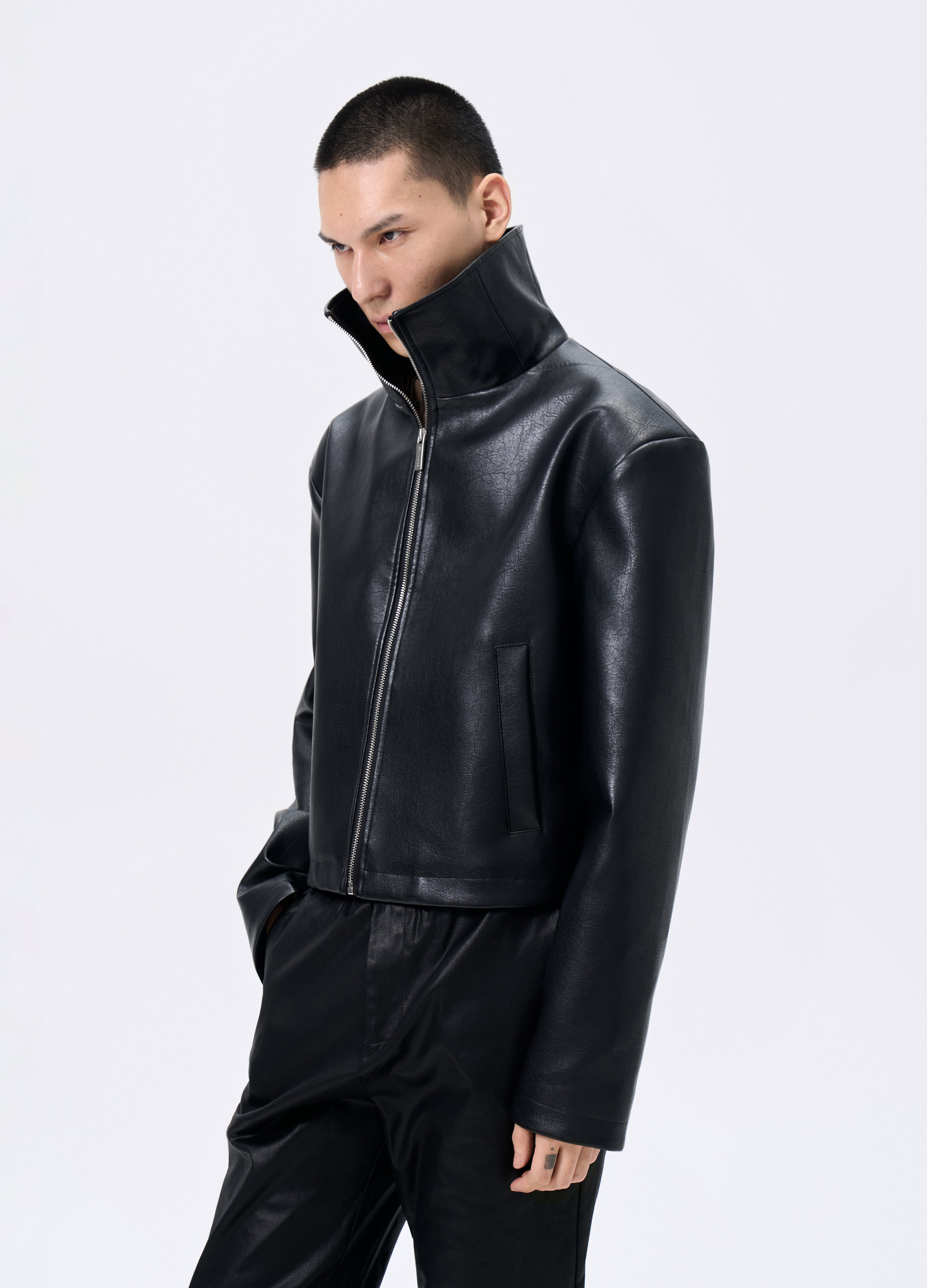 25FW TRI-CUT LEATHER MOTO JACKET