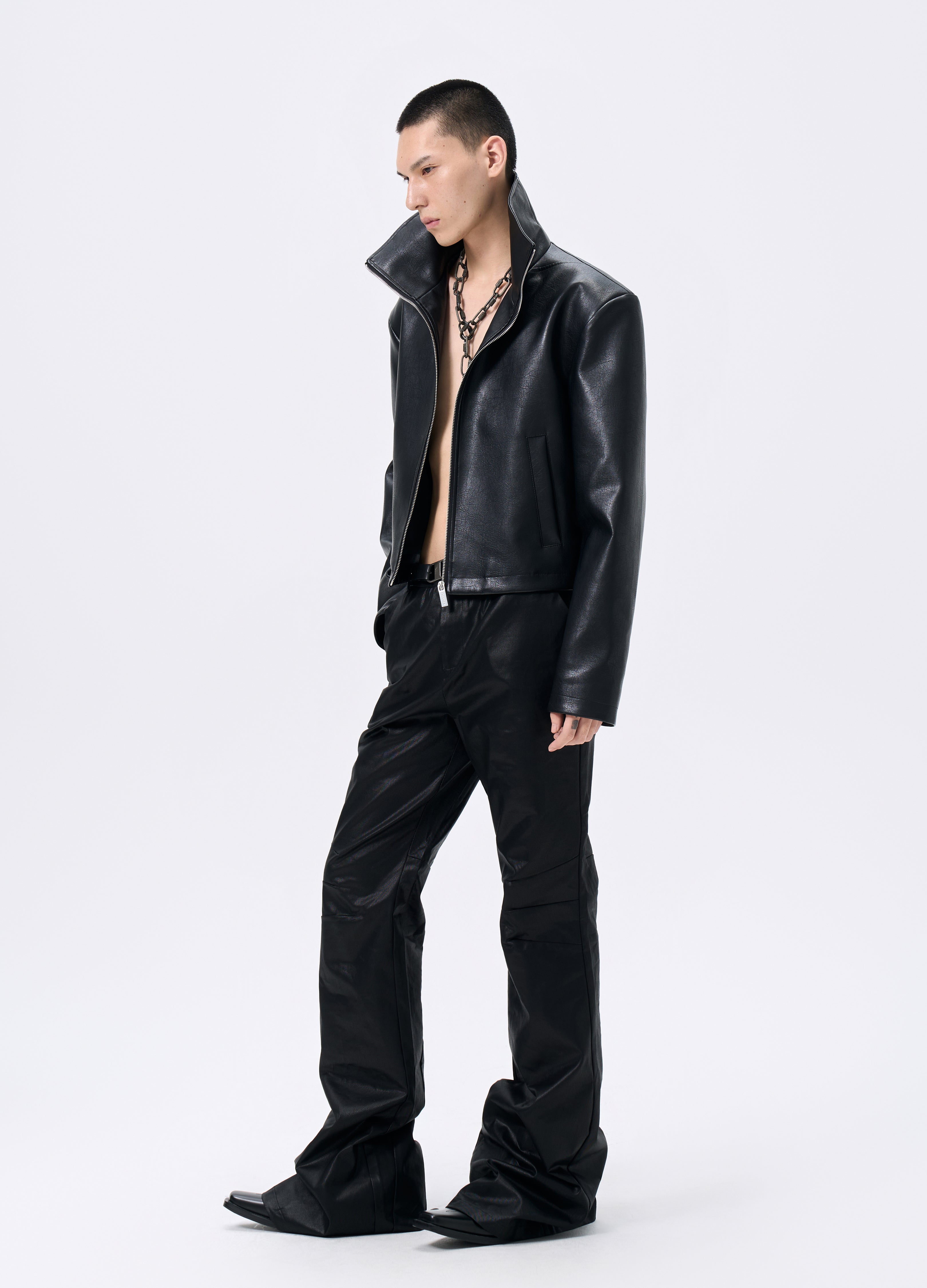 25FW TRI-CUT LEATHER MOTO JACKET