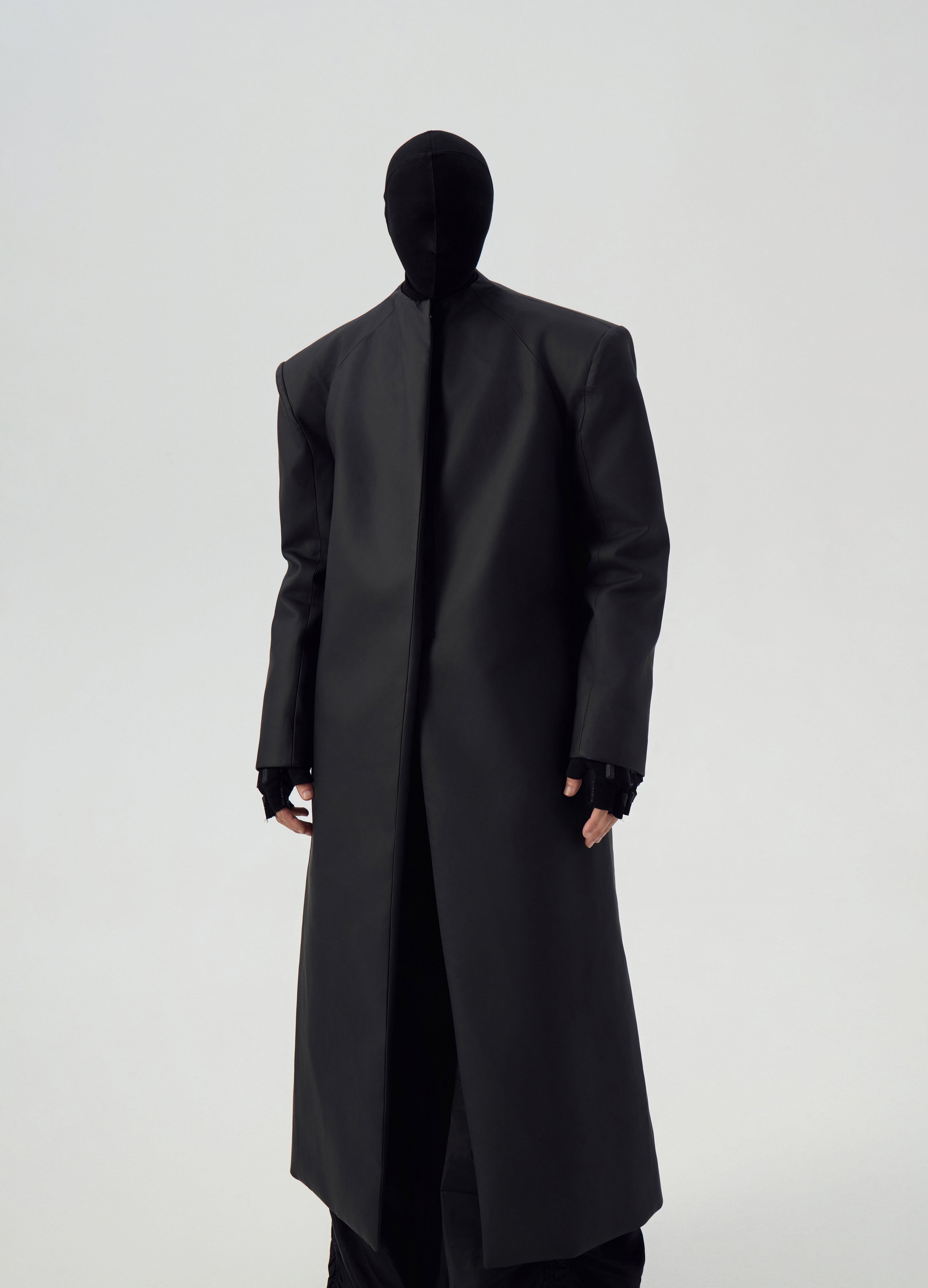 24FW MATTE BLACK OVERSIZED TRENCH COAT