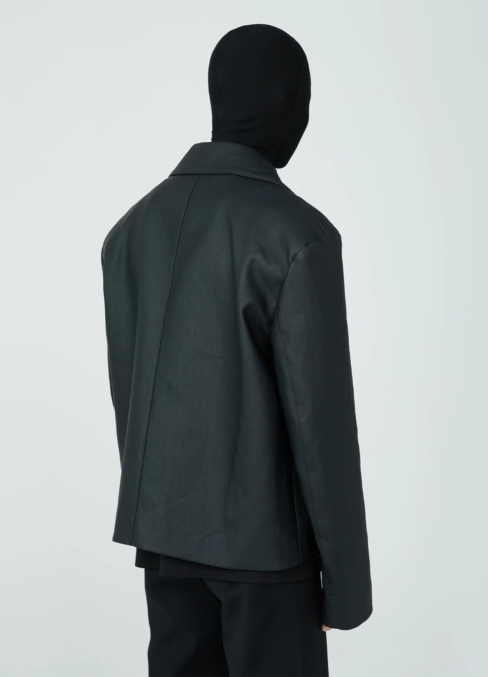 23SS Noir Minimalist Leather Jacket