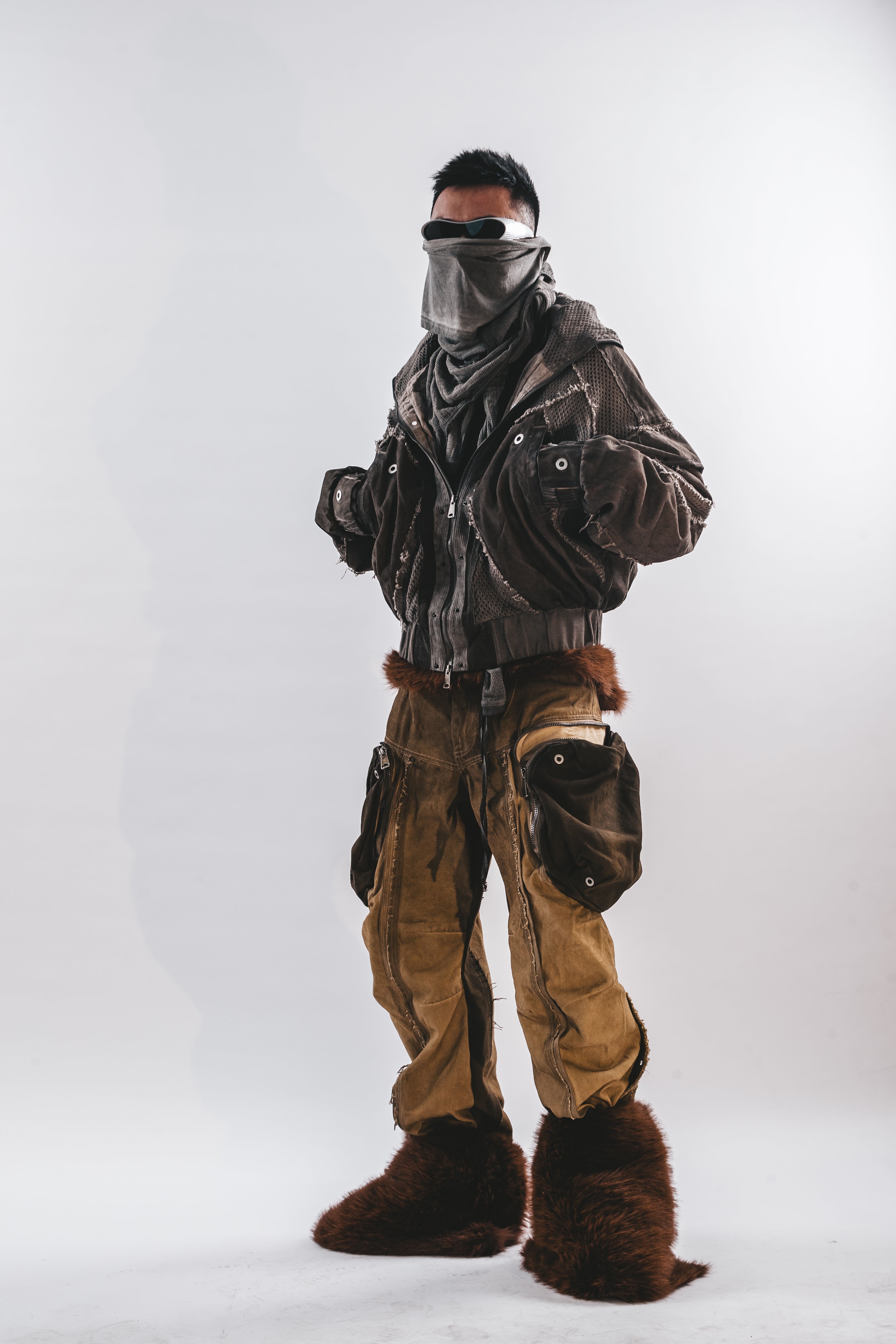 DRKLEI WASHED MESH HOODED JACKET