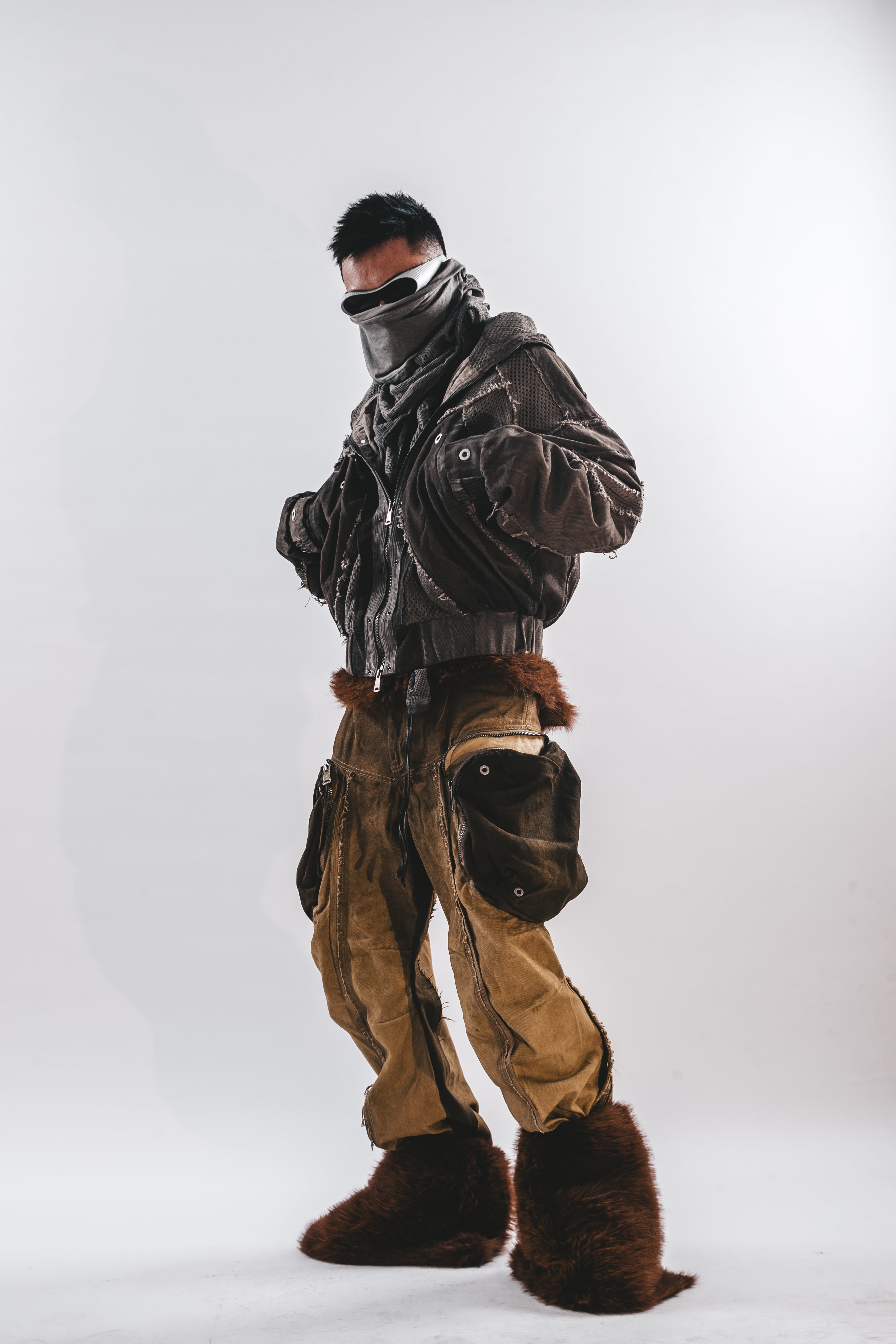 DRKLEI WASHED MESH HOODED JACKET