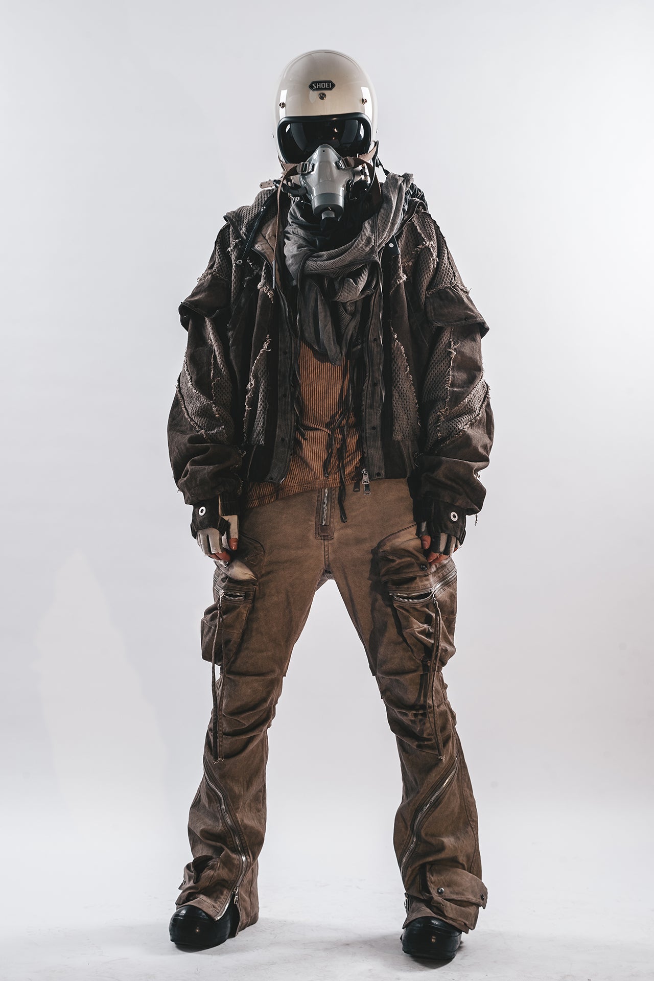 DRKLEI ZIP ARC STACKED PANTS