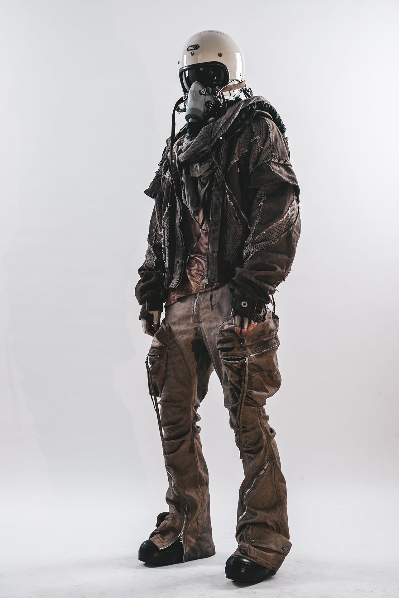 DRKLEI ZIP ARC STACKED PANTS