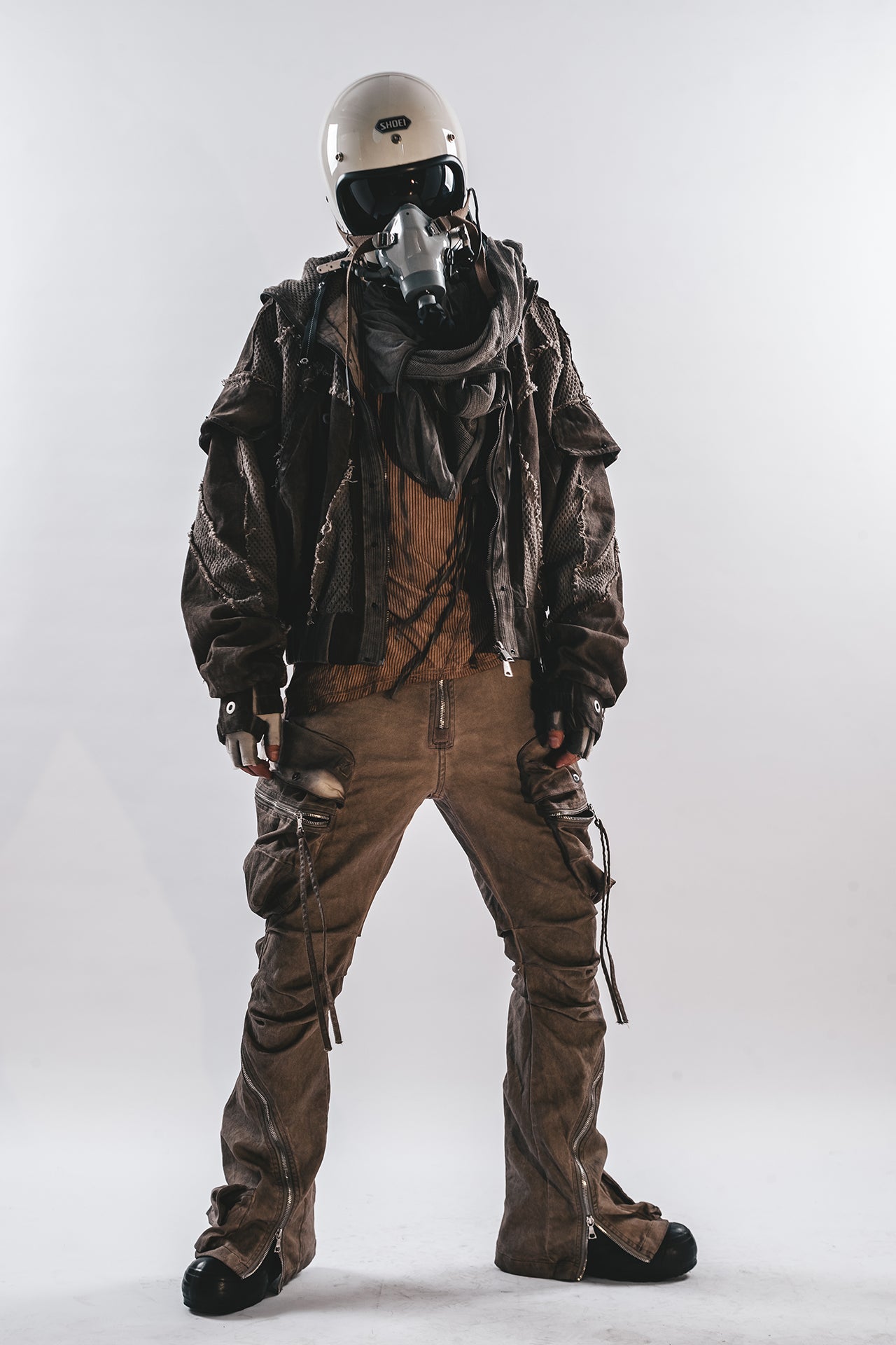 DRKLEI ZIP ARC STACKED PANTS