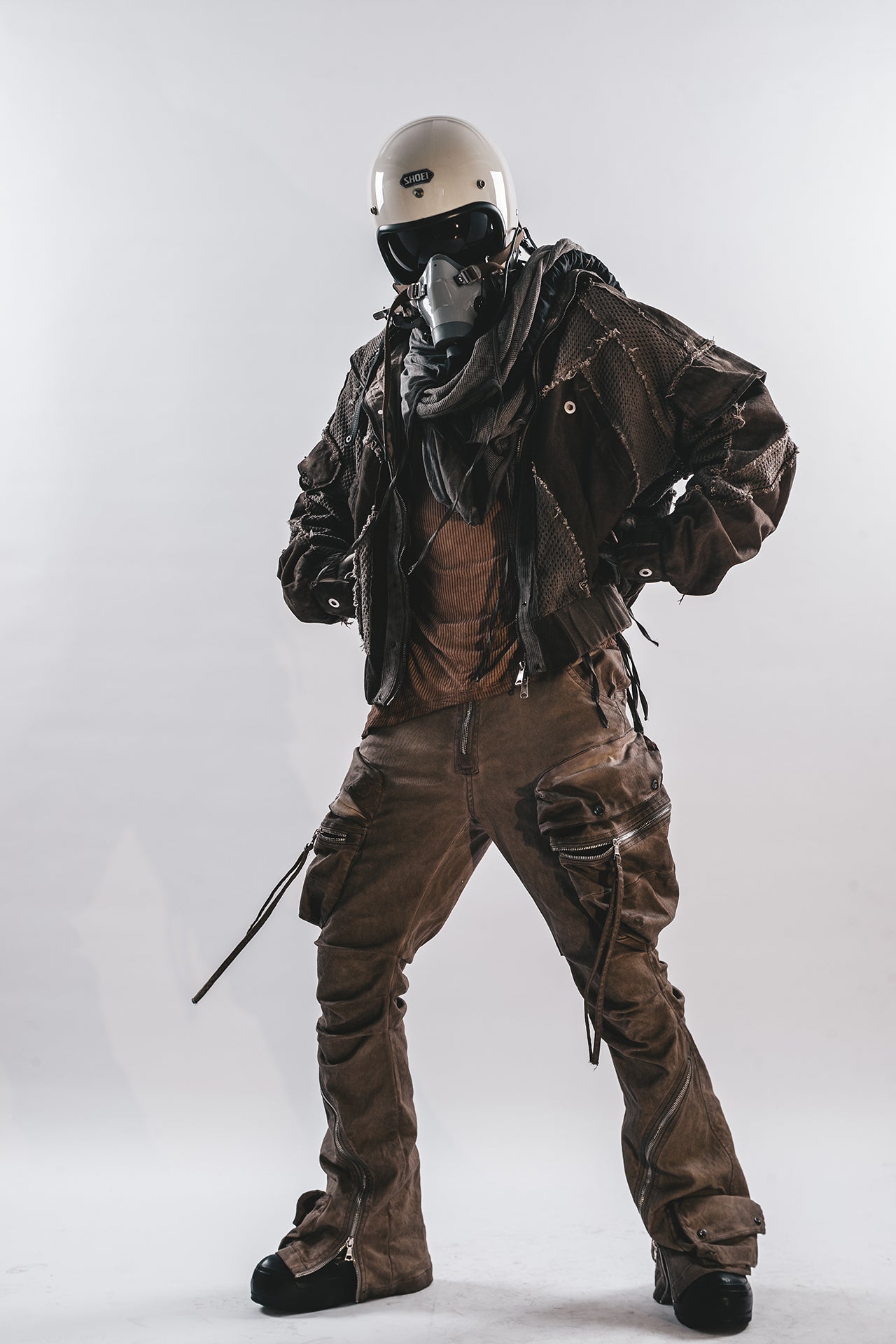 DRKLEI ZIP ARC STACKED PANTS