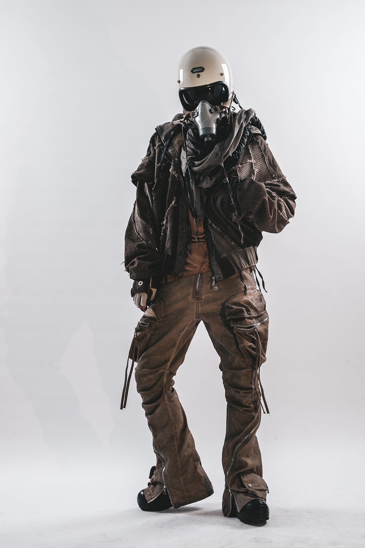 DRKLEI ZIP ARC STACKED PANTS