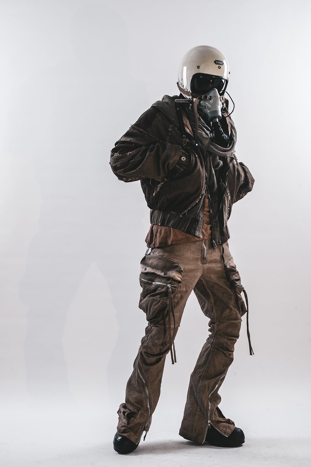 DRKLEI ZIP ARC STACKED PANTS