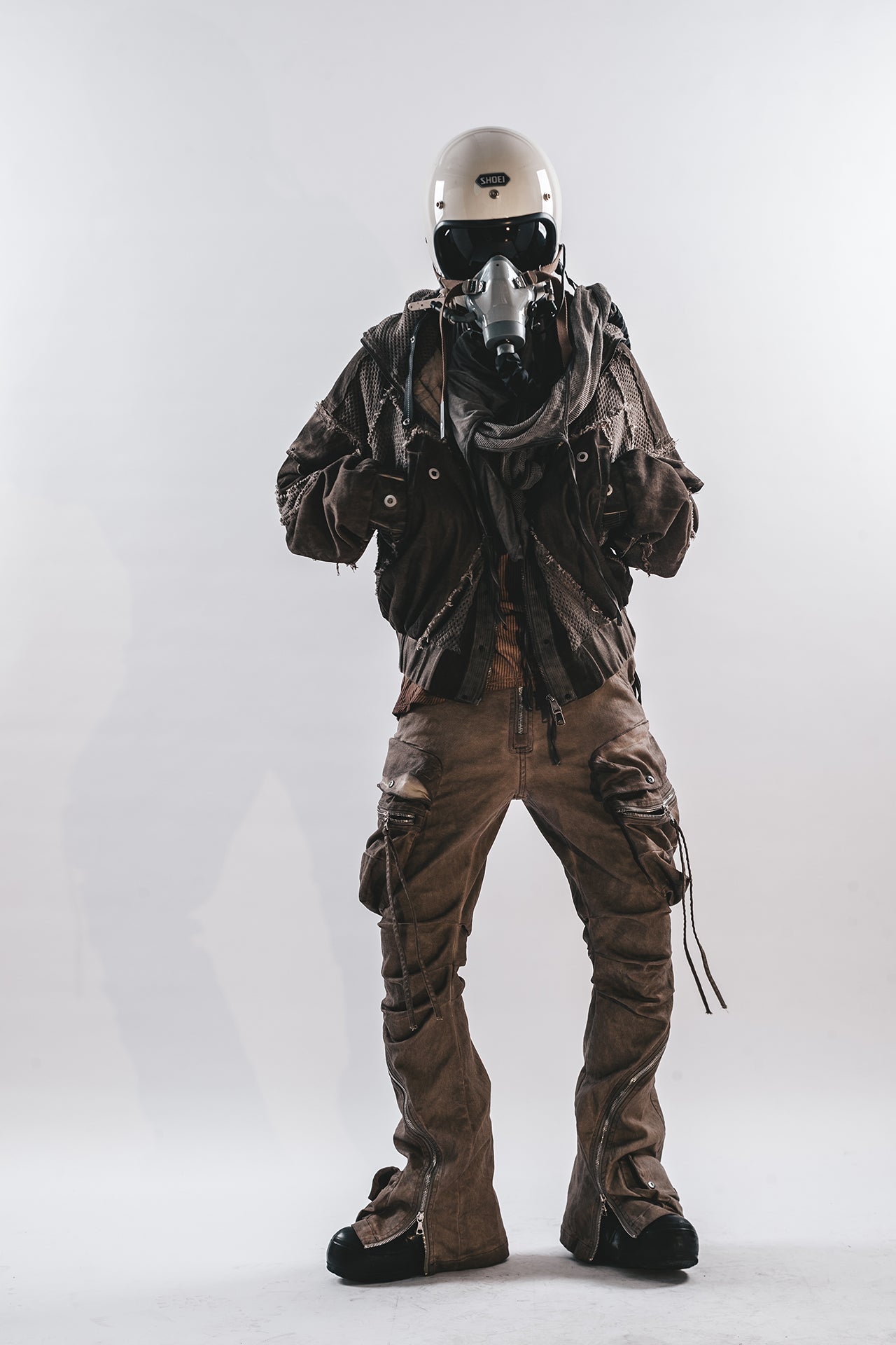 DRKLEI ZIP ARC STACKED PANTS