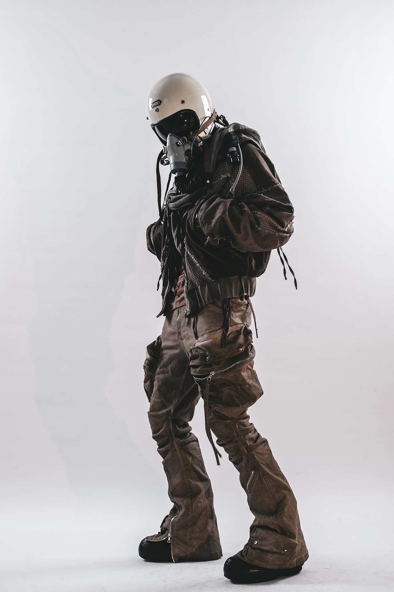 DRKLEI ZIP ARC STACKED PANTS