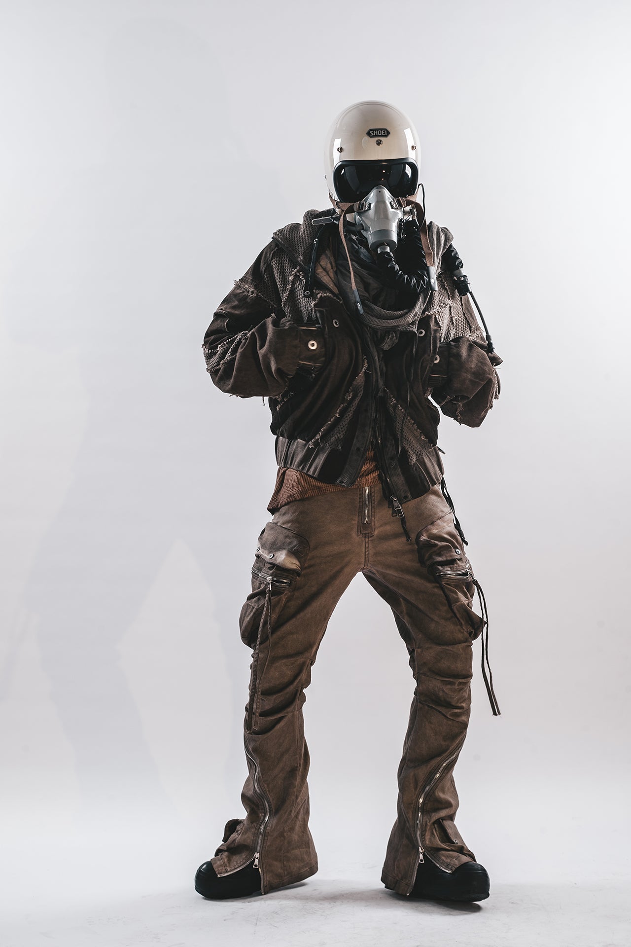 DRKLEI ZIP ARC STACKED PANTS