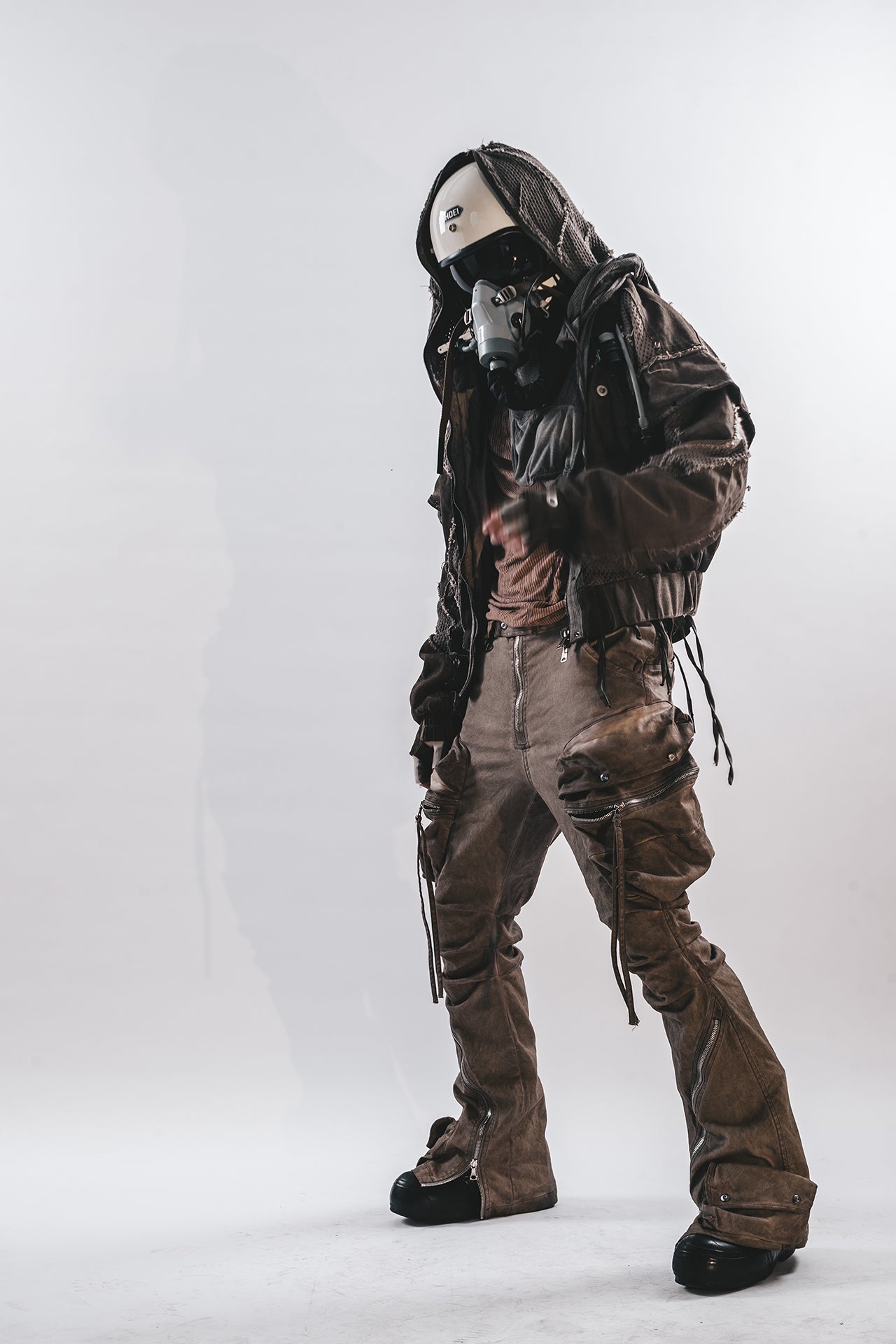 DRKLEI ZIP ARC STACKED PANTS