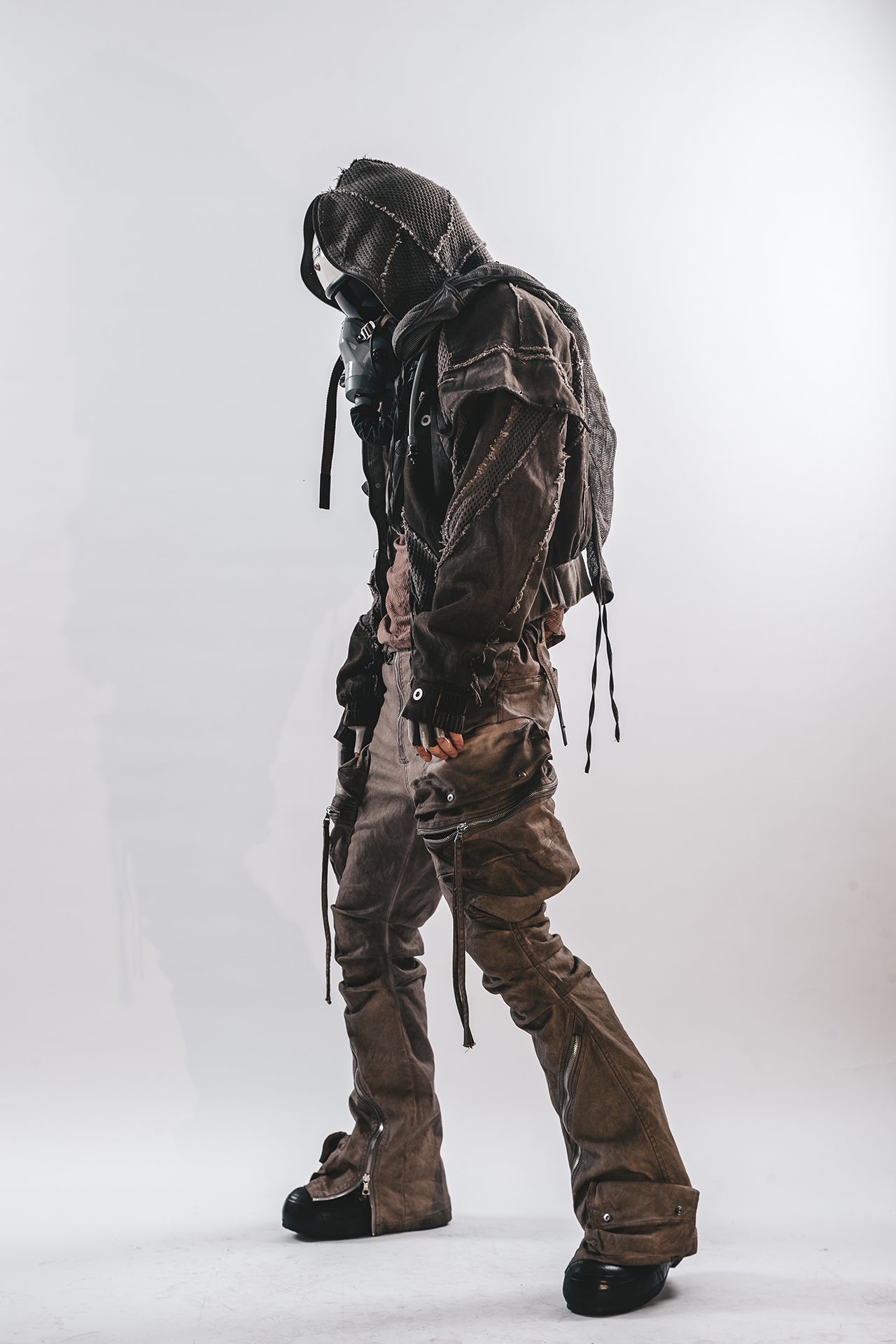 DRKLEI ZIP ARC STACKED PANTS