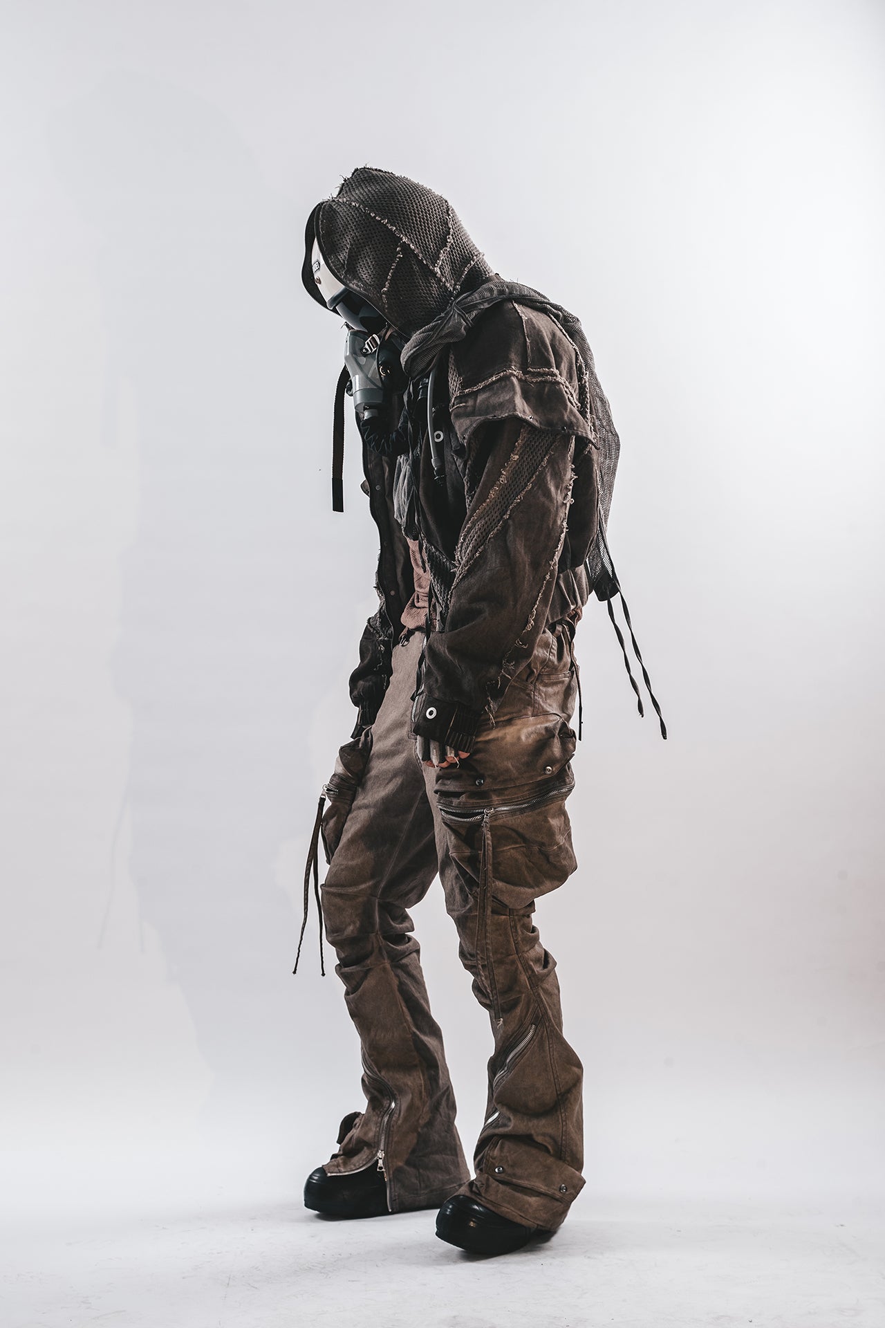 DRKLEI ZIP ARC STACKED PANTS