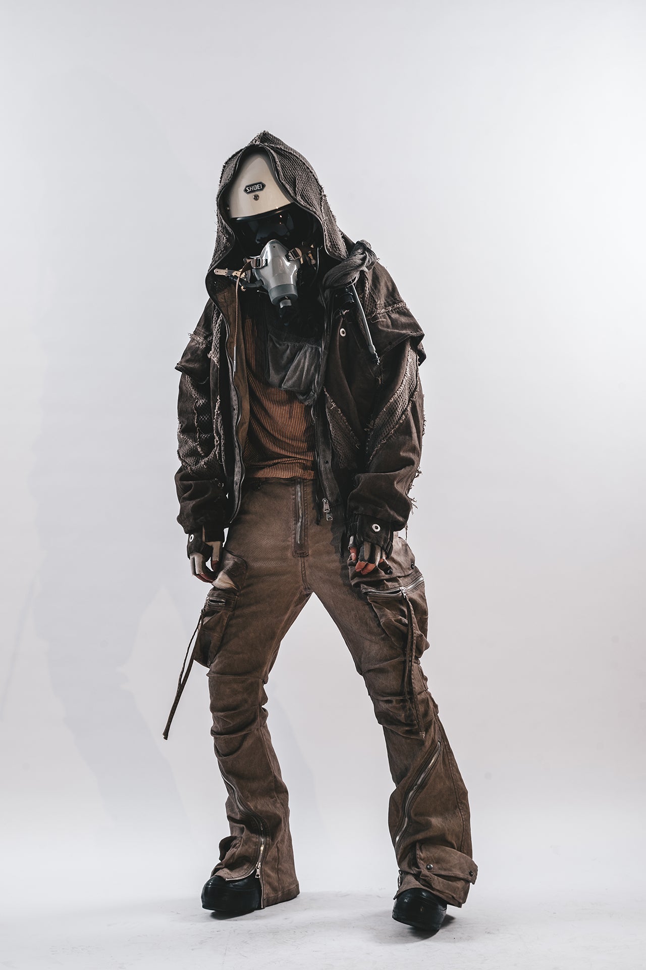 DRKLEI ZIP ARC STACKED PANTS