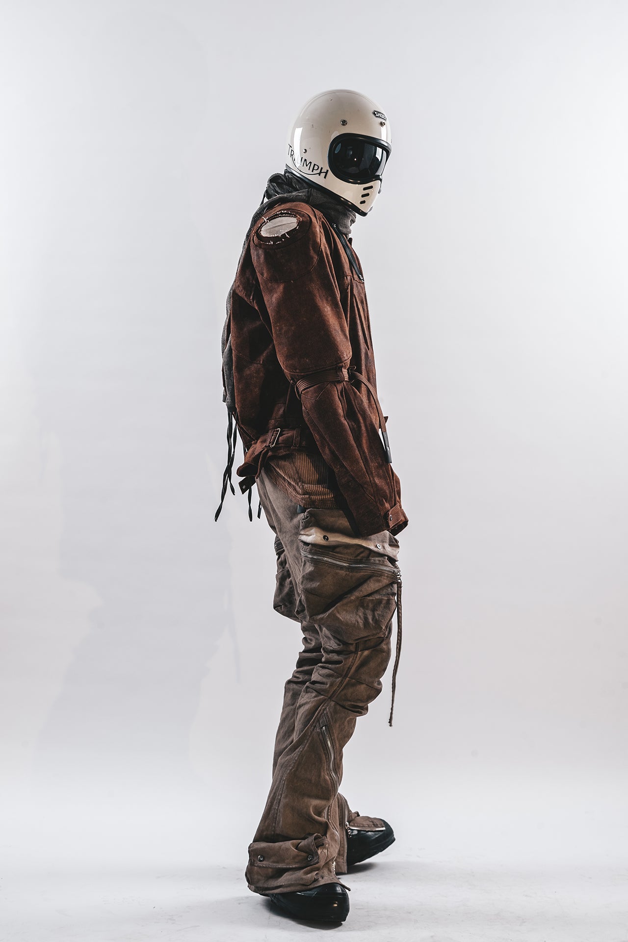 DRKLEI ZIP ARC STACKED PANTS